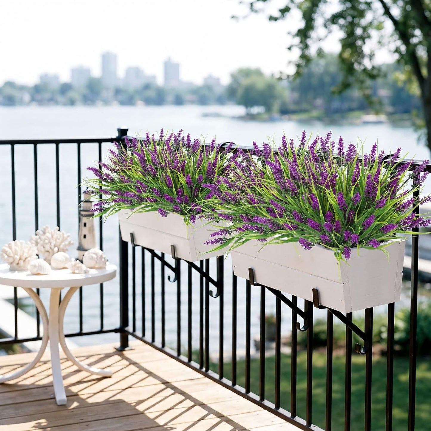10 Bundles Artificial Grass Fake Plants Outdoor Fake Monkey Tail Grass with Flowers for Pot UV Resistant Lavender Patio Garden Porch Home Window Hanging Planter Decor Faux Plastic Shrubs(Fuchsia)