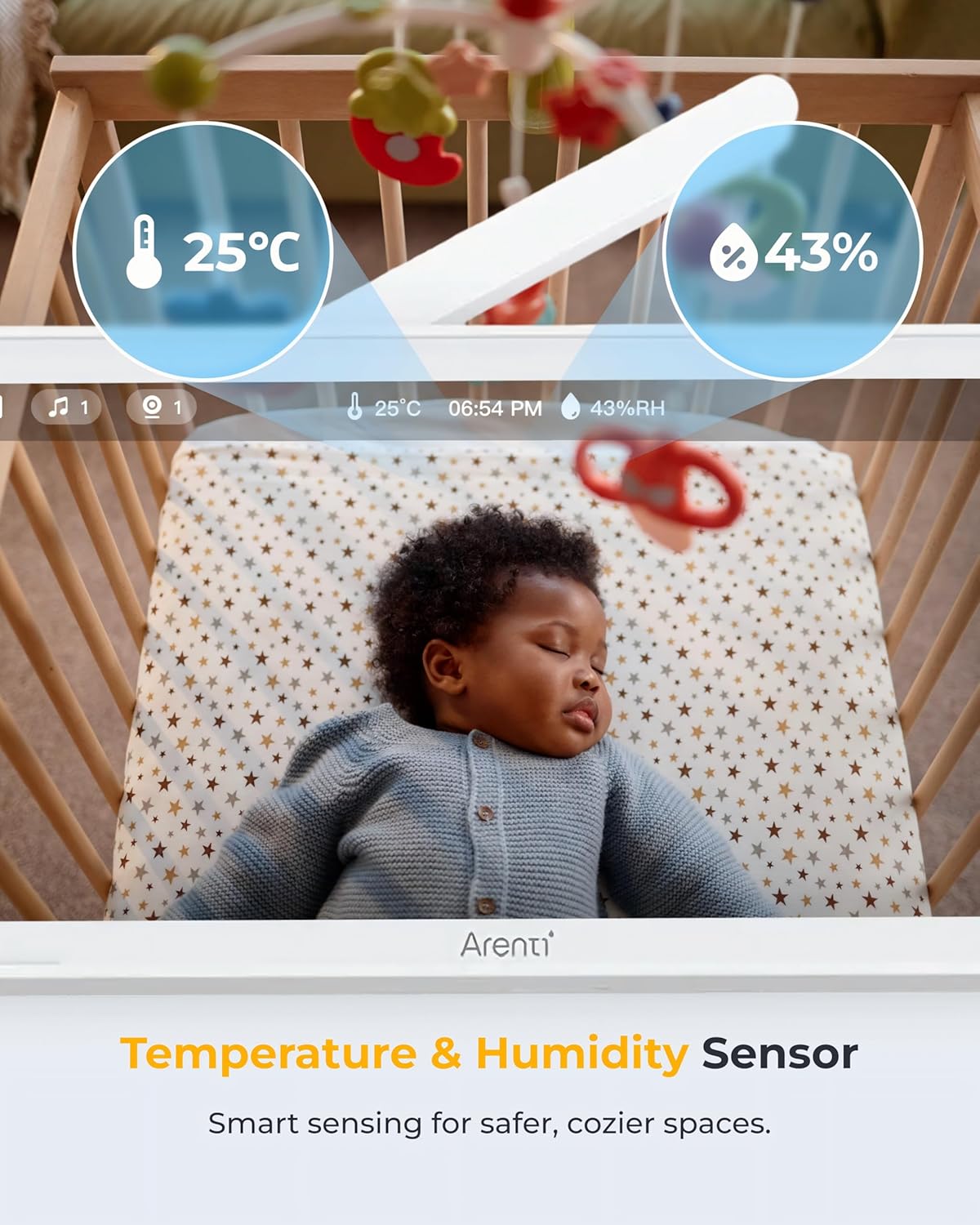 ARENTI 4MP Baby Monitor with 2 Cameras, 5" Screen Video Baby Monitor, 