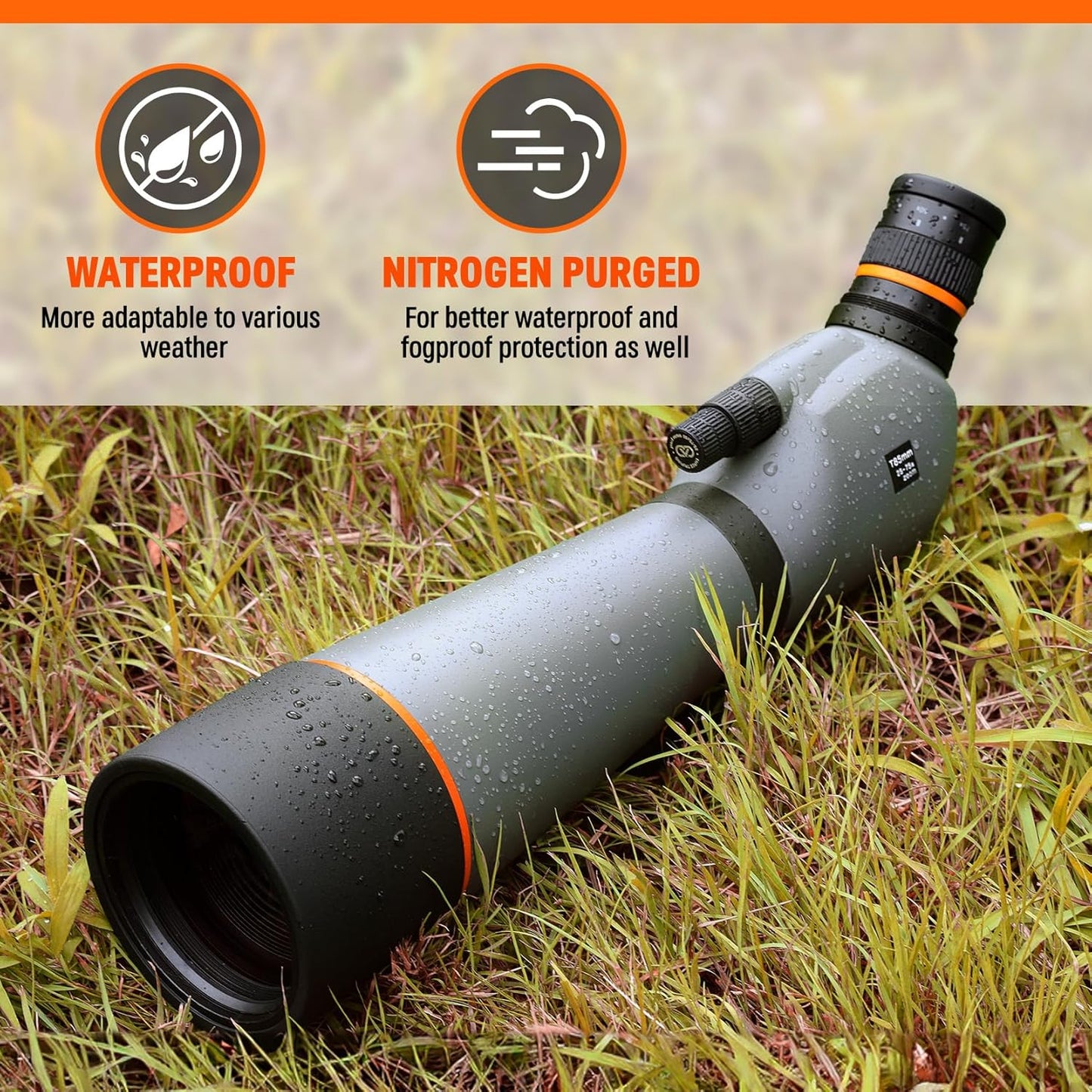 Spotting Scope 25-75x85, Dual Focusing Spotting Scopes with BAK4 Prism & FMC Lens, Tripod, Phone Adapter and Carrying Case, Spotter Scope for targeting, Bird Watching, Wildlife
