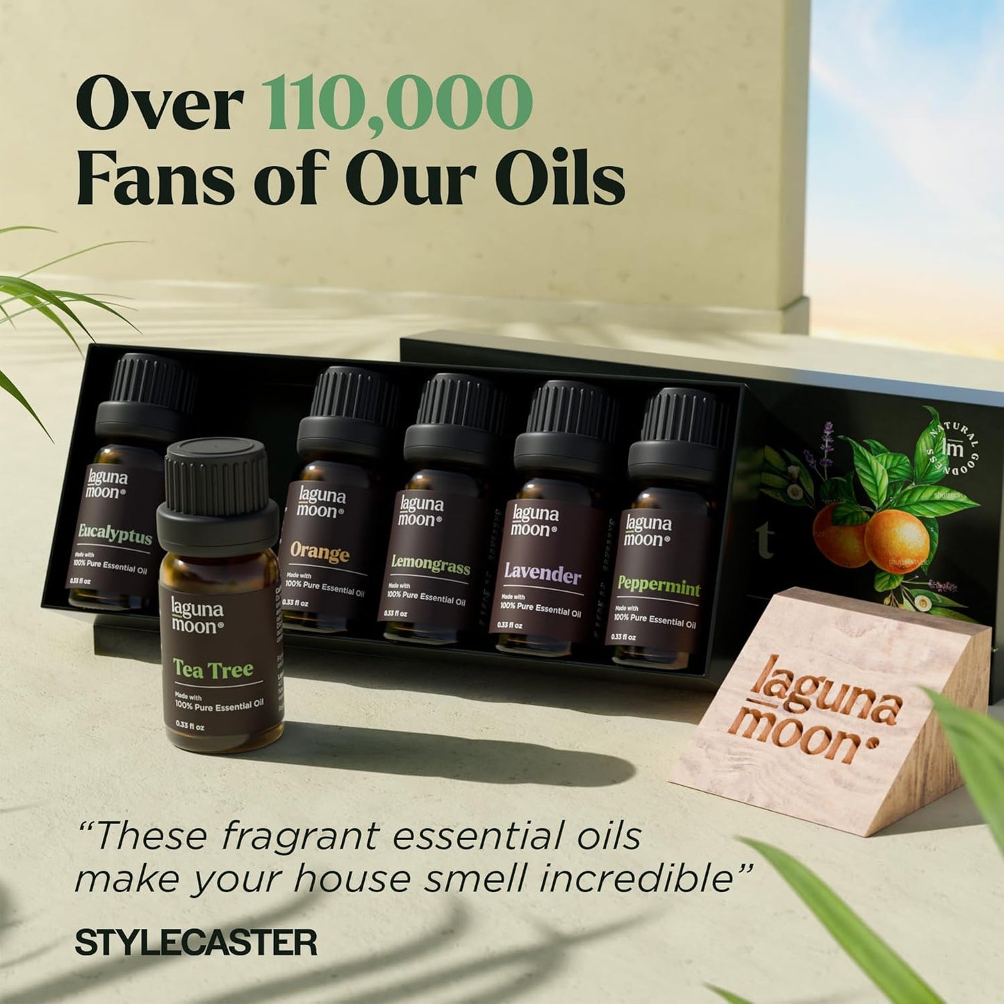 Lagunamoon Essential Oils Aromatherapy Set - 6 Oils for Diffusers, Hom