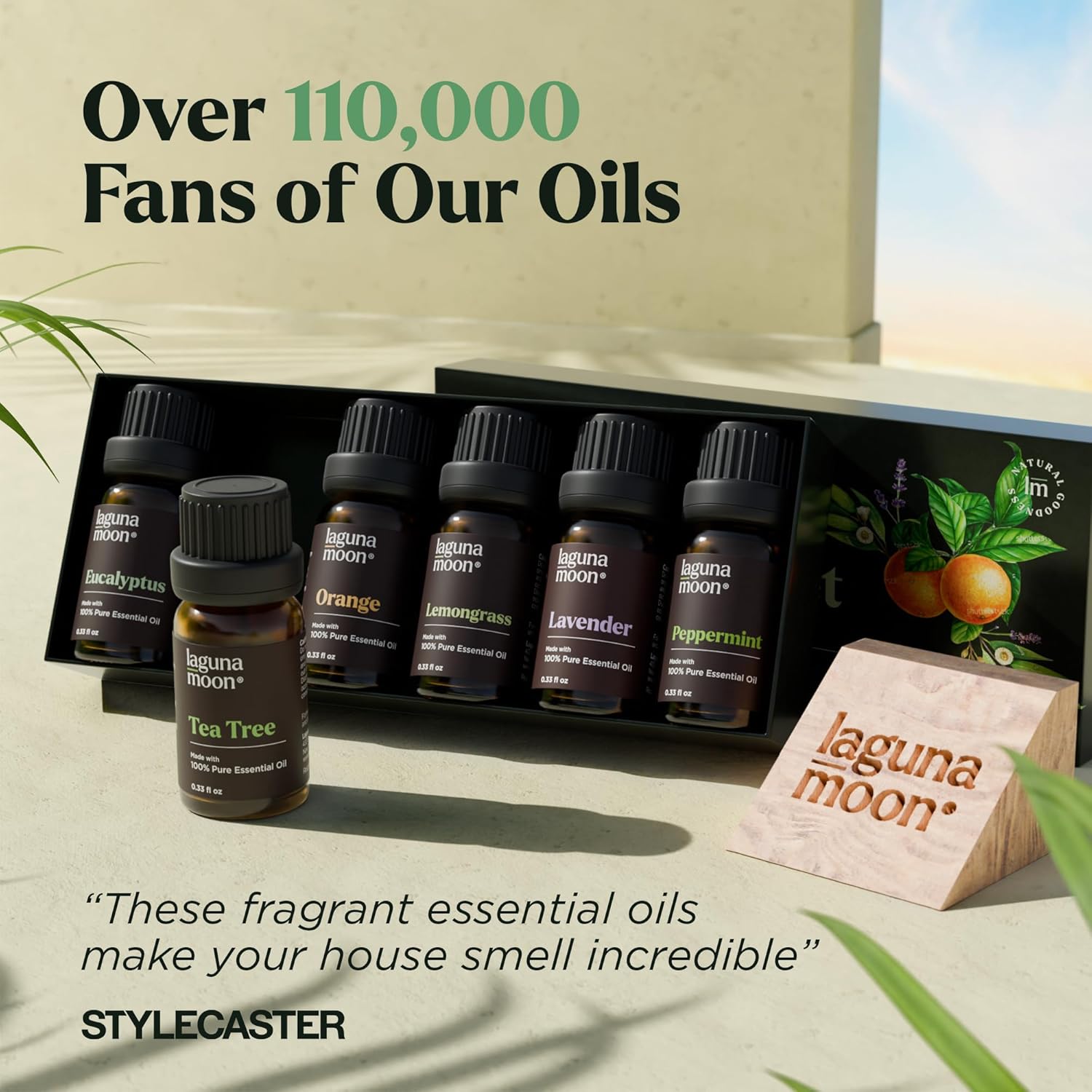 Lagunamoon Essential Oils Aromatherapy Set - 6 Oils for Diffusers, Hom