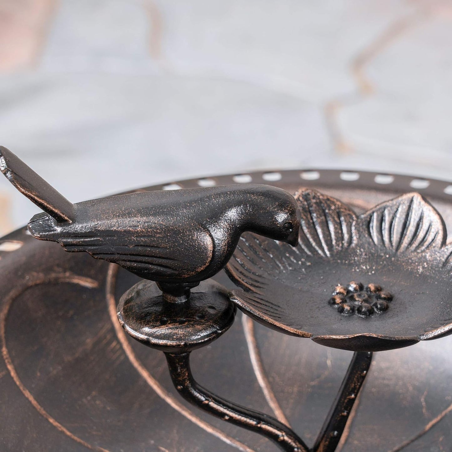 Christopher Knight Home Anessa Outdoor Aluminum and Iron Bird Bath, Shiny Copper