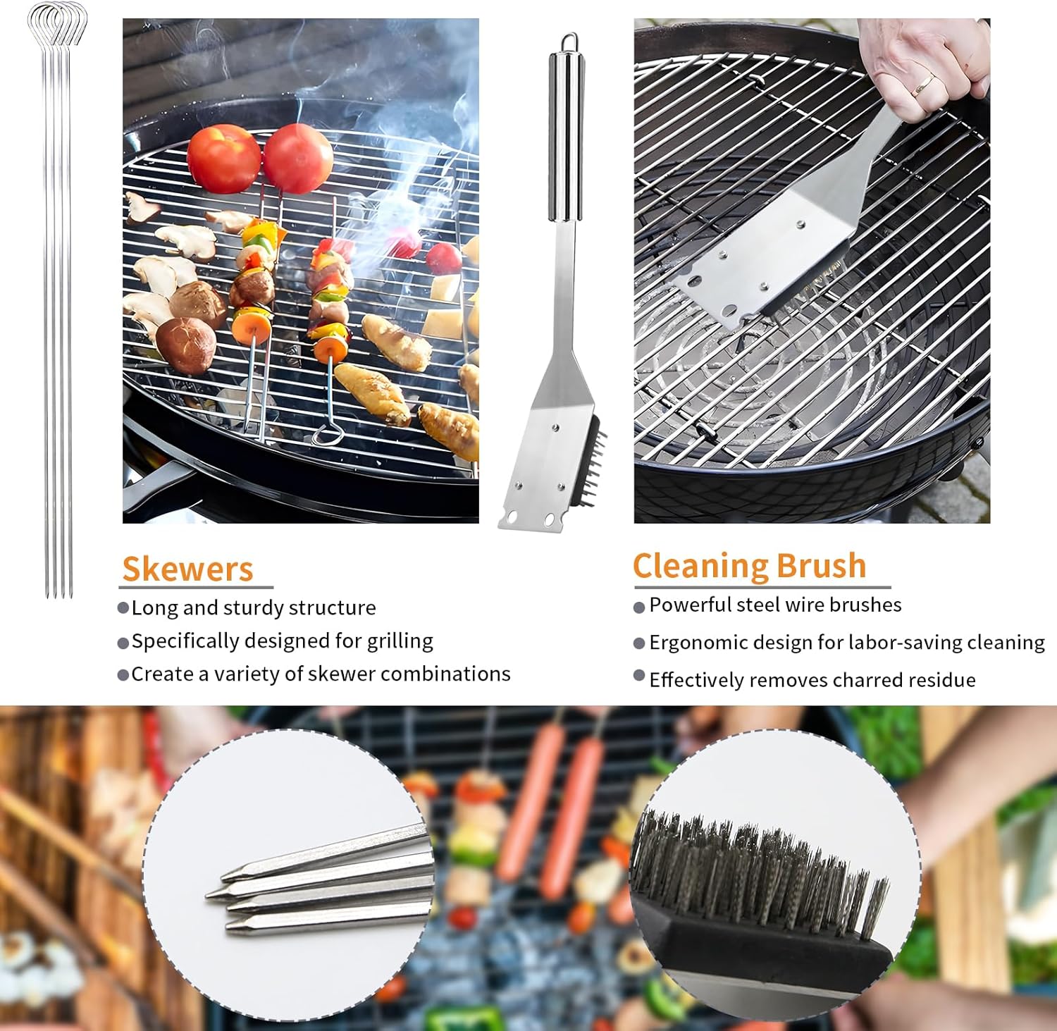 11Pcs Stainless Steel BBQ Grilling Accessories Set, Dad Gifts for Fath