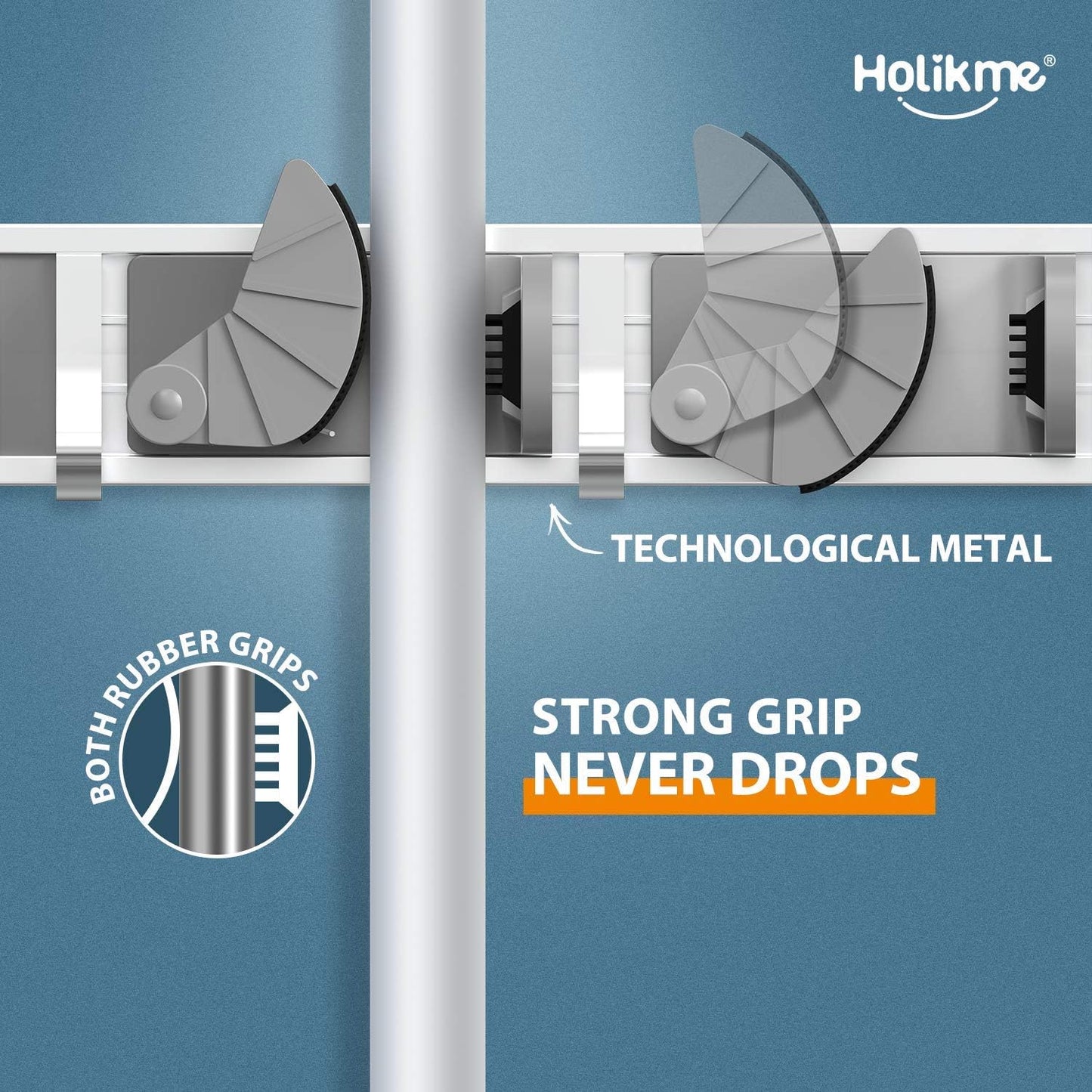 Holikme Mop Broom Holder Wall Mount Metal Pantry Organization and Stor