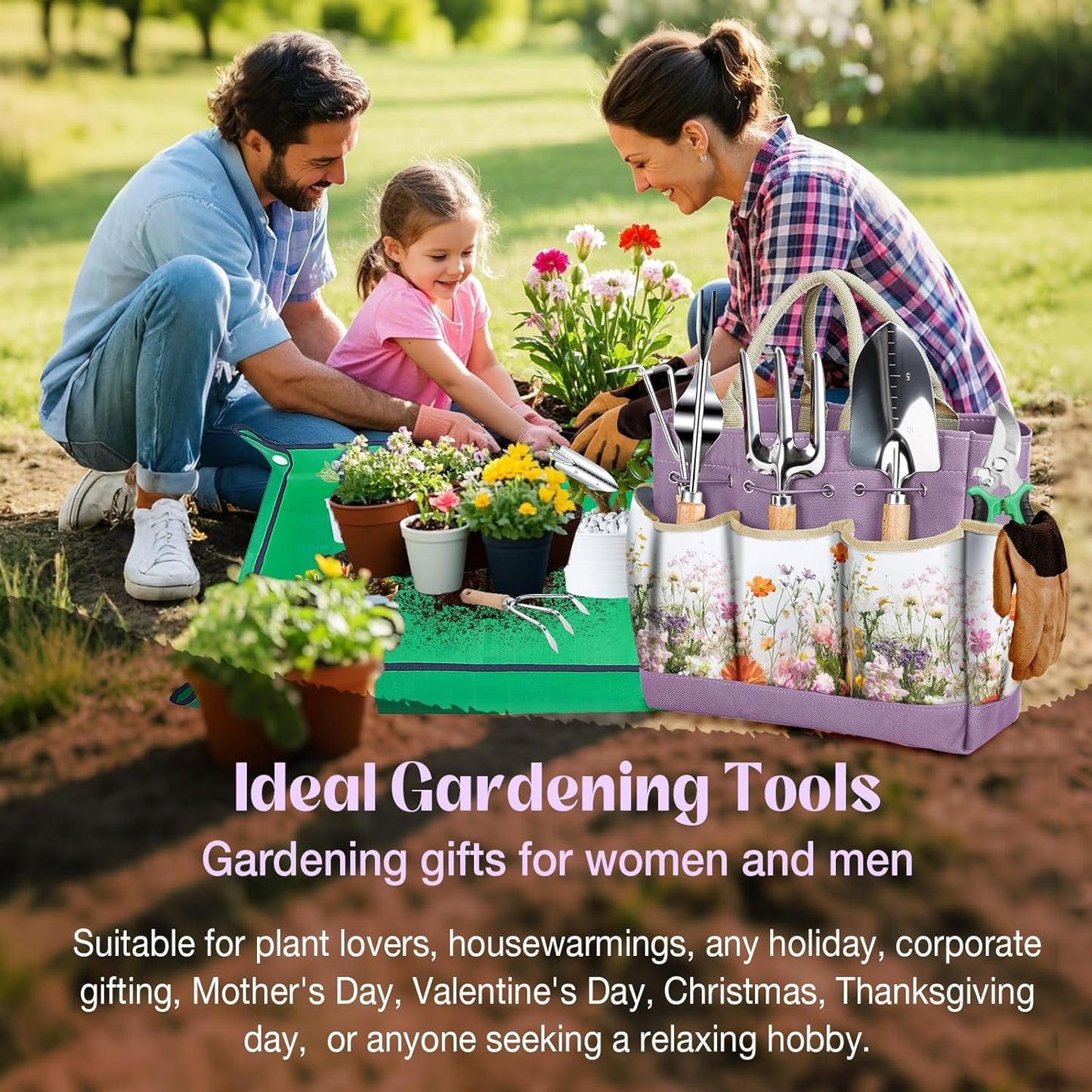 Gardening Tools 9-Piece Heavy-Duty Garden Tools Set, Stainless Steel G