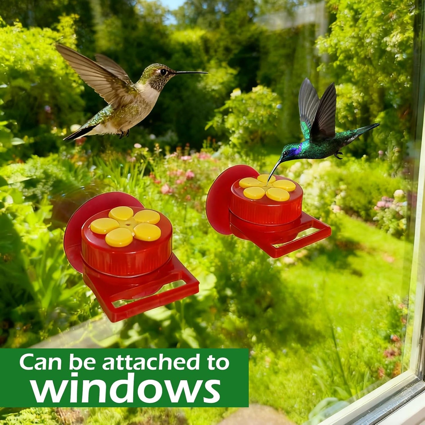 Hummingbird Feeder Helmet | Easy-Install Hummingbird Feeder Hat | 2 Feeding Ports, Round Nectar Box, Leak-Proof & Quick to Refill