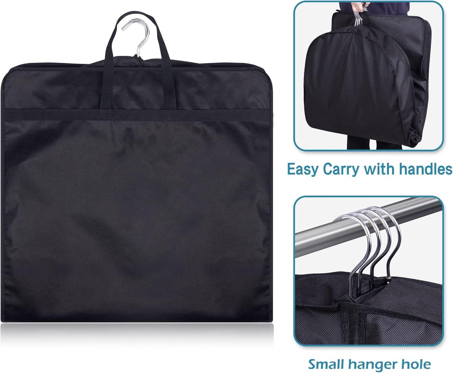 KIMBORA 43" Suit Bags for Closet Storage and Travel, Gusseted Hanging Garment Bags for Men Suit Cover With Handles for Clothes, Coats, Jackets, Shirts（3 Packs）