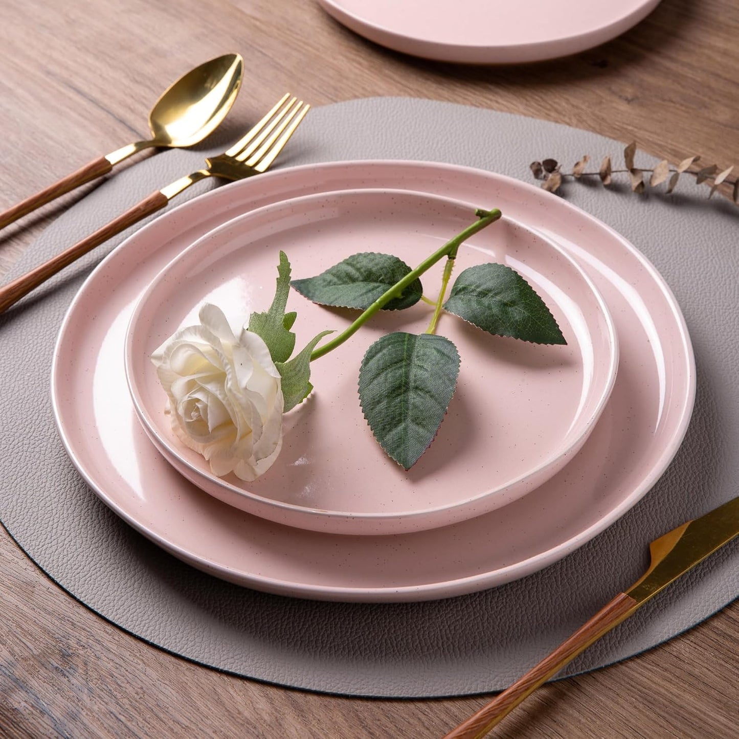 AmorArc Ceramic Dinnerware Sets for 4, 12 Pieces Handpainted Plates an