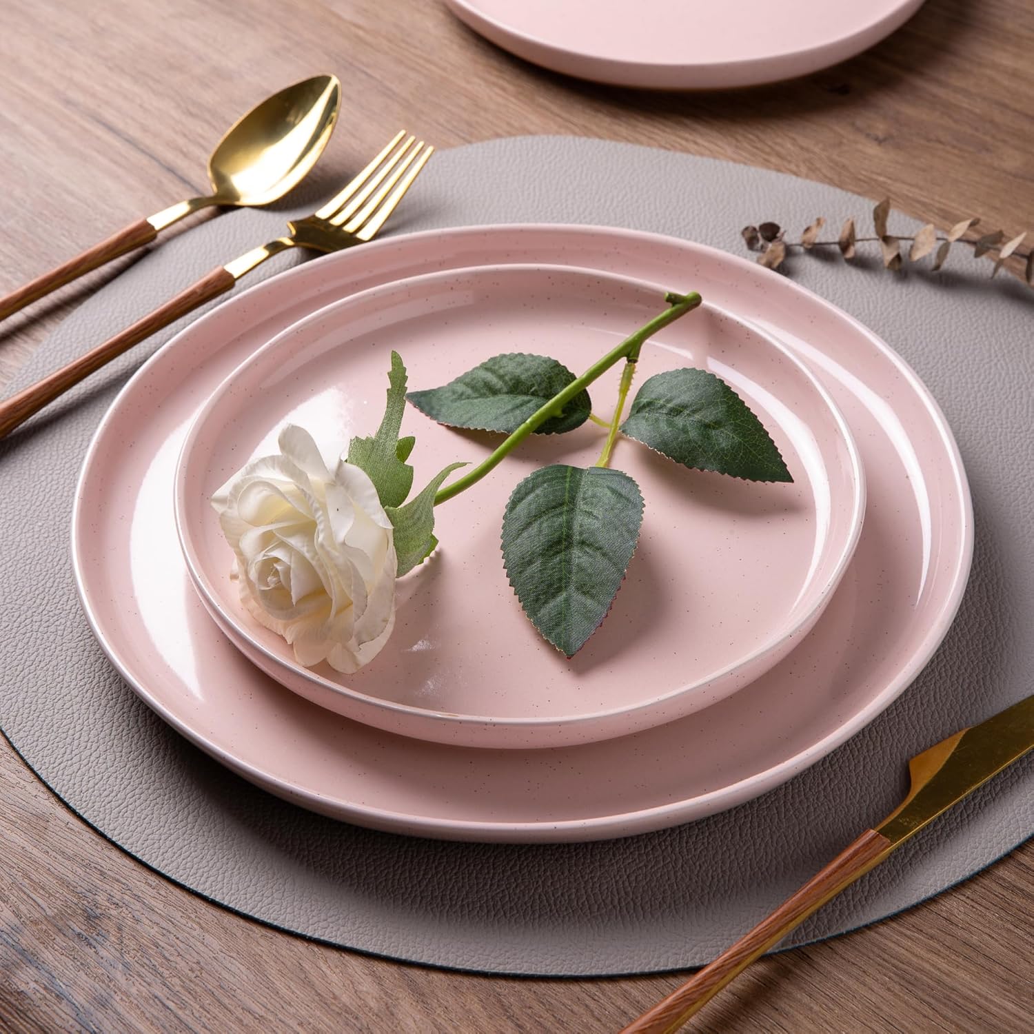 AmorArc Ceramic Dinnerware Sets for 4, 12 Pieces Handpainted Plates an