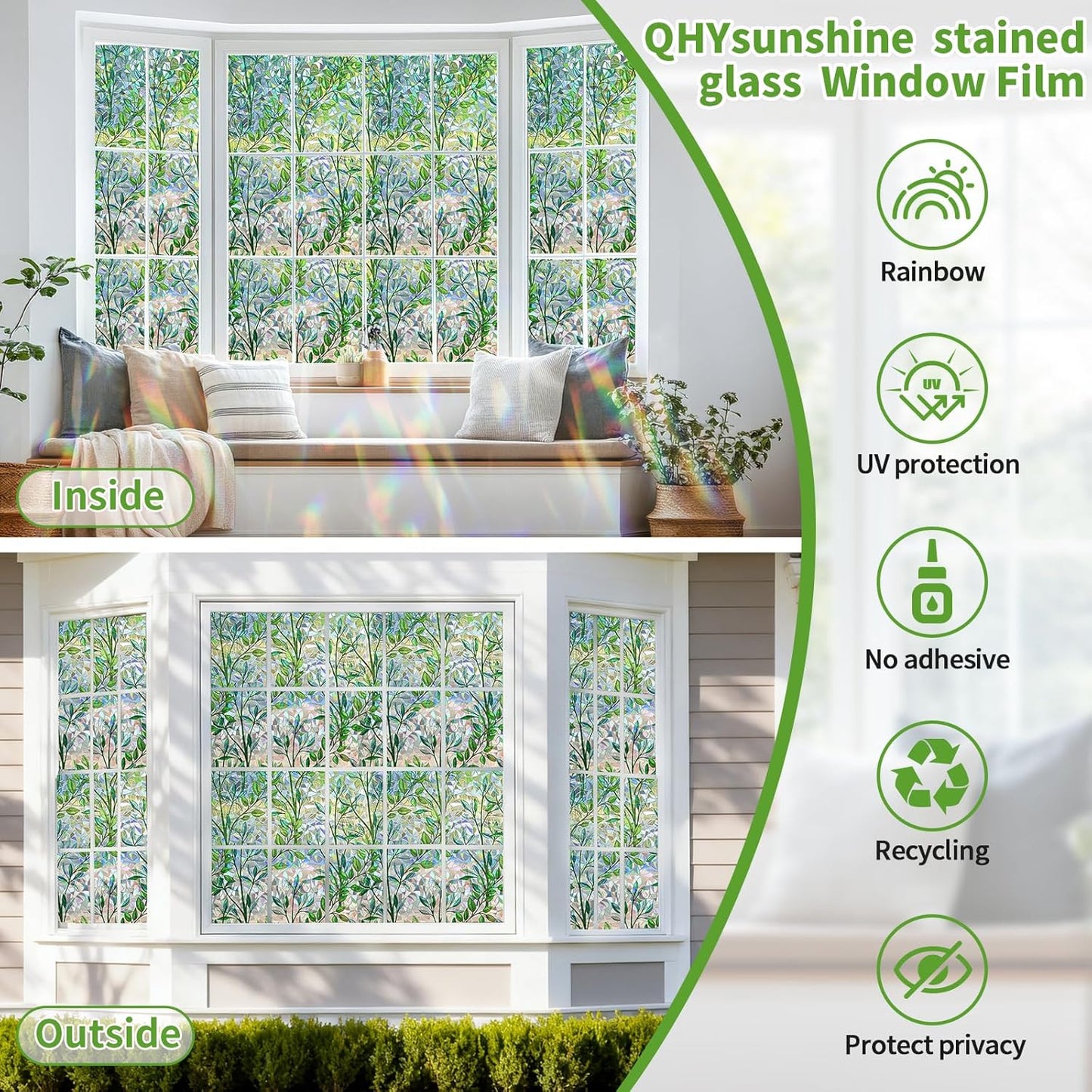 Window Privacy Film Stain Glass Window Film Rainbow Window Film Window