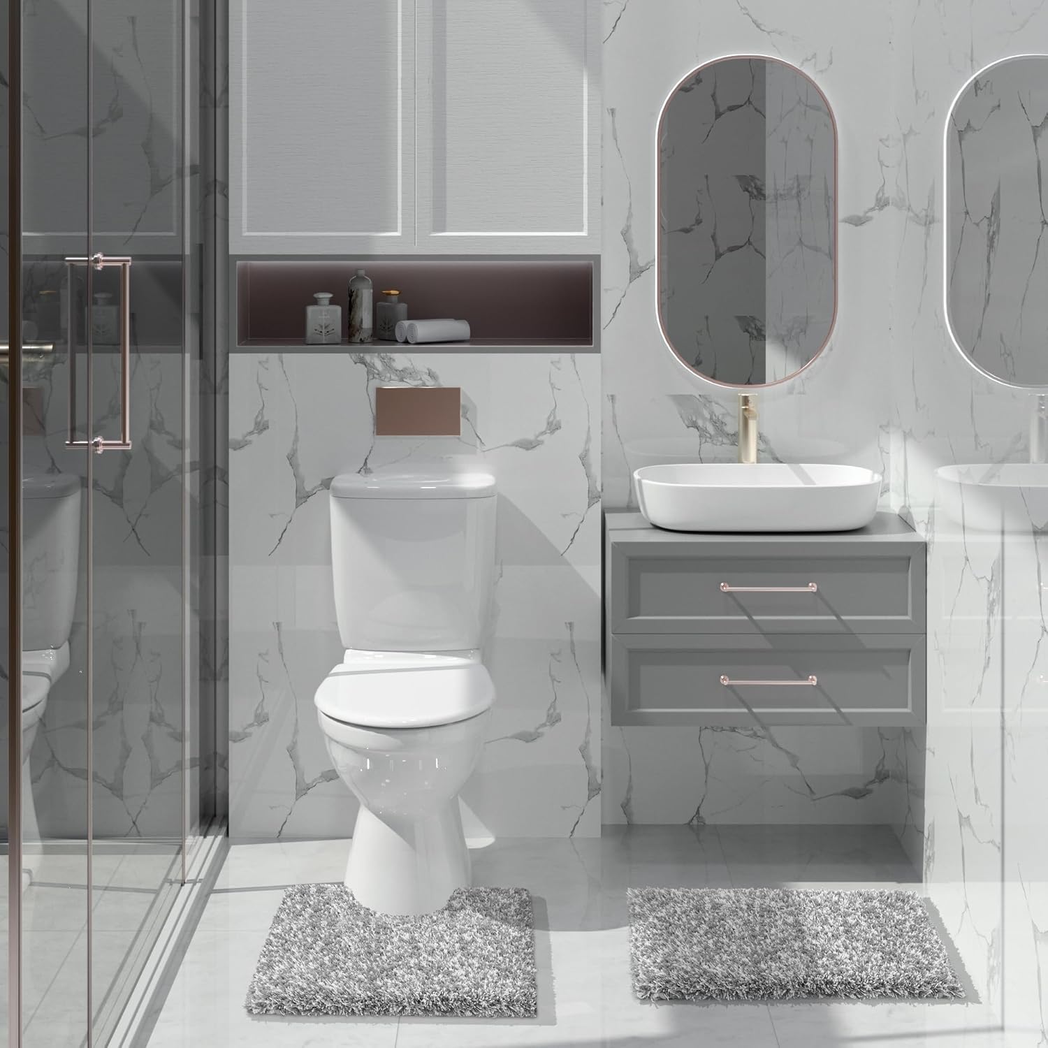 Yimobra Bathroom Rugs Non Slip Washable, Ultra Soft and Water Absorben