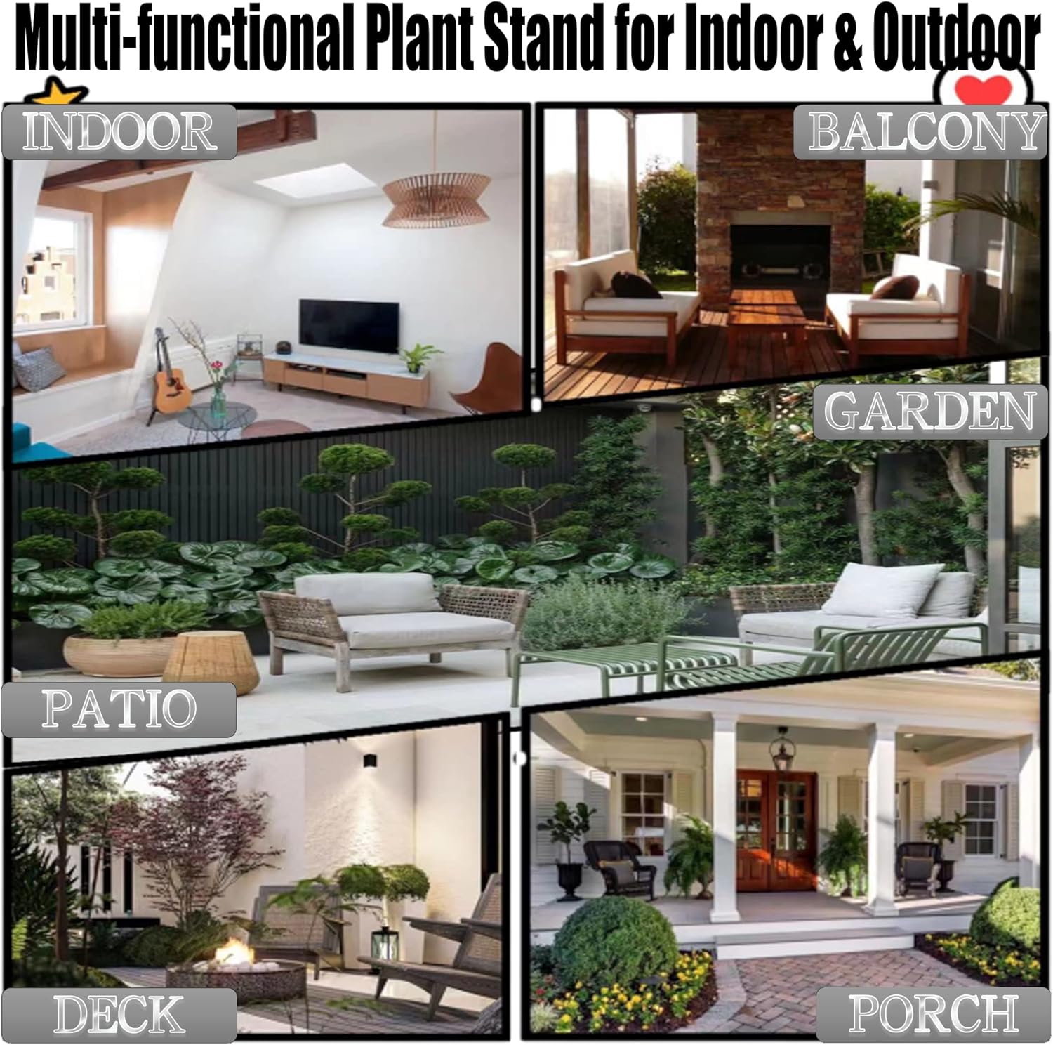 Plant Stand Outdoor Indoor 15'' Tall Set of 1, Retro Design Single Rus