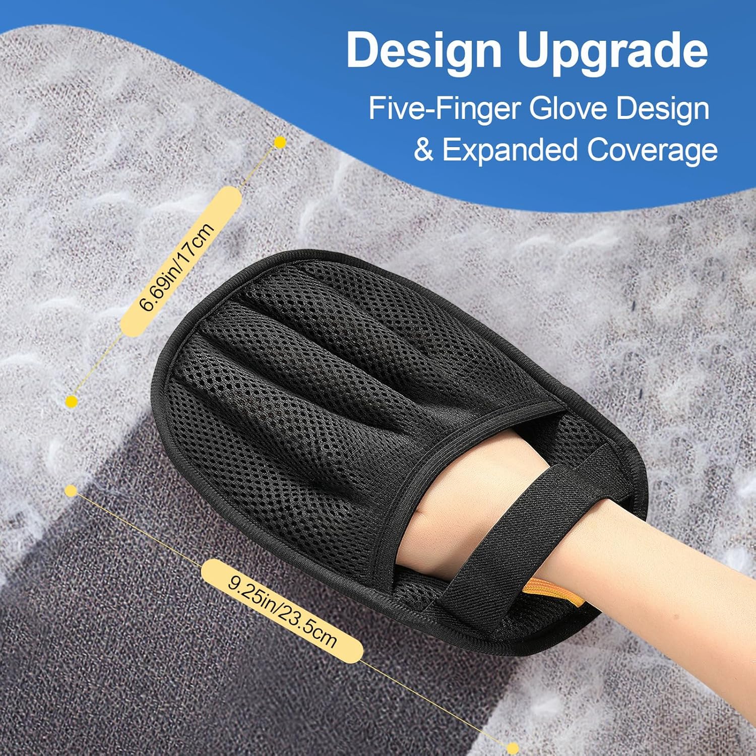 Pet Hair Removal Glove for Cats & Dogs, Upgraded Five-Finger Electrost