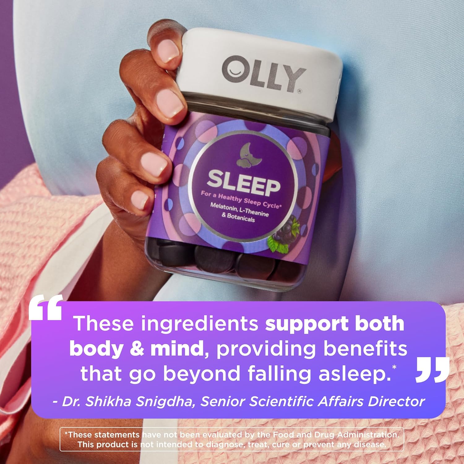 OLLY Restful Sleep Gummy Supplement with Melatonin & L-Theanine Chamom