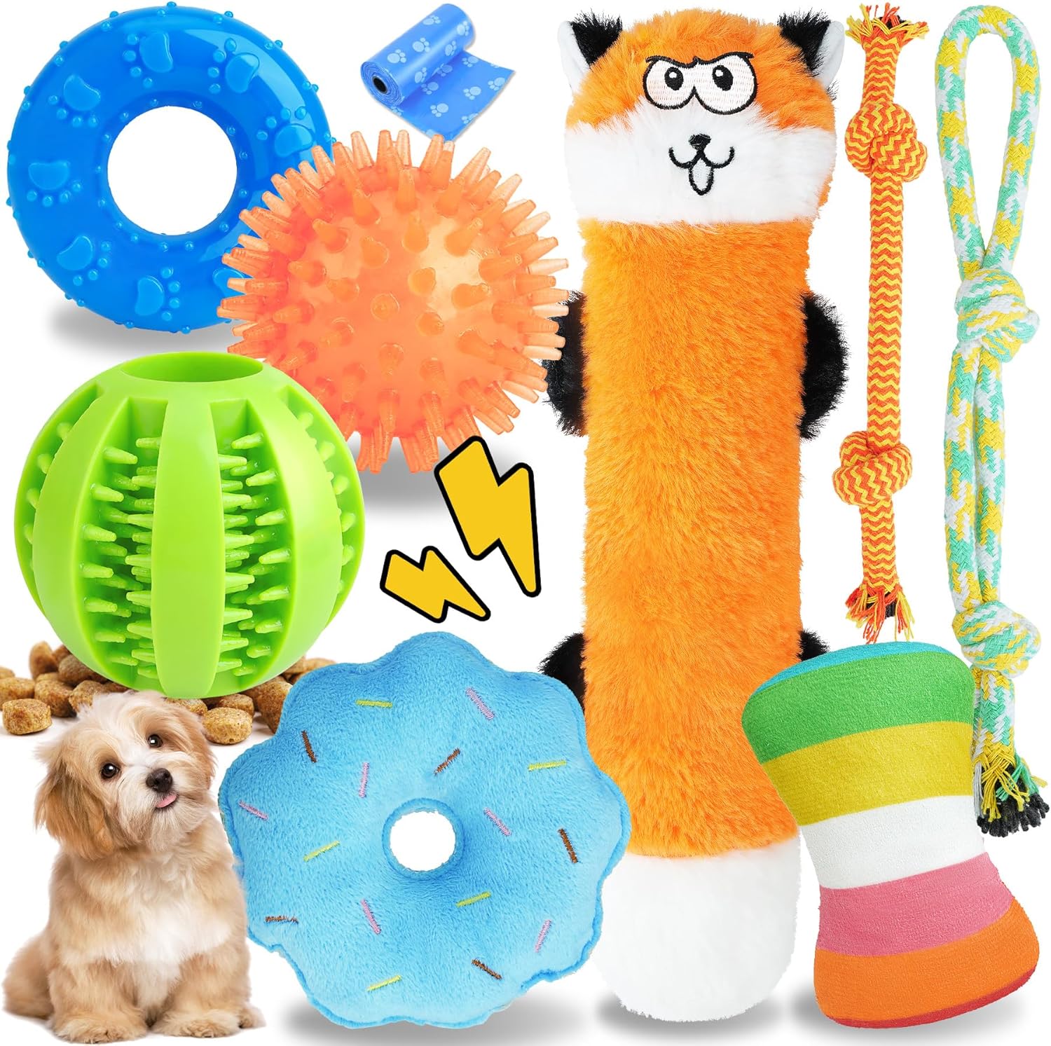 Puppy Toys for Teething, 9 Pack Interactive Dog Toys for Small Dogs, P