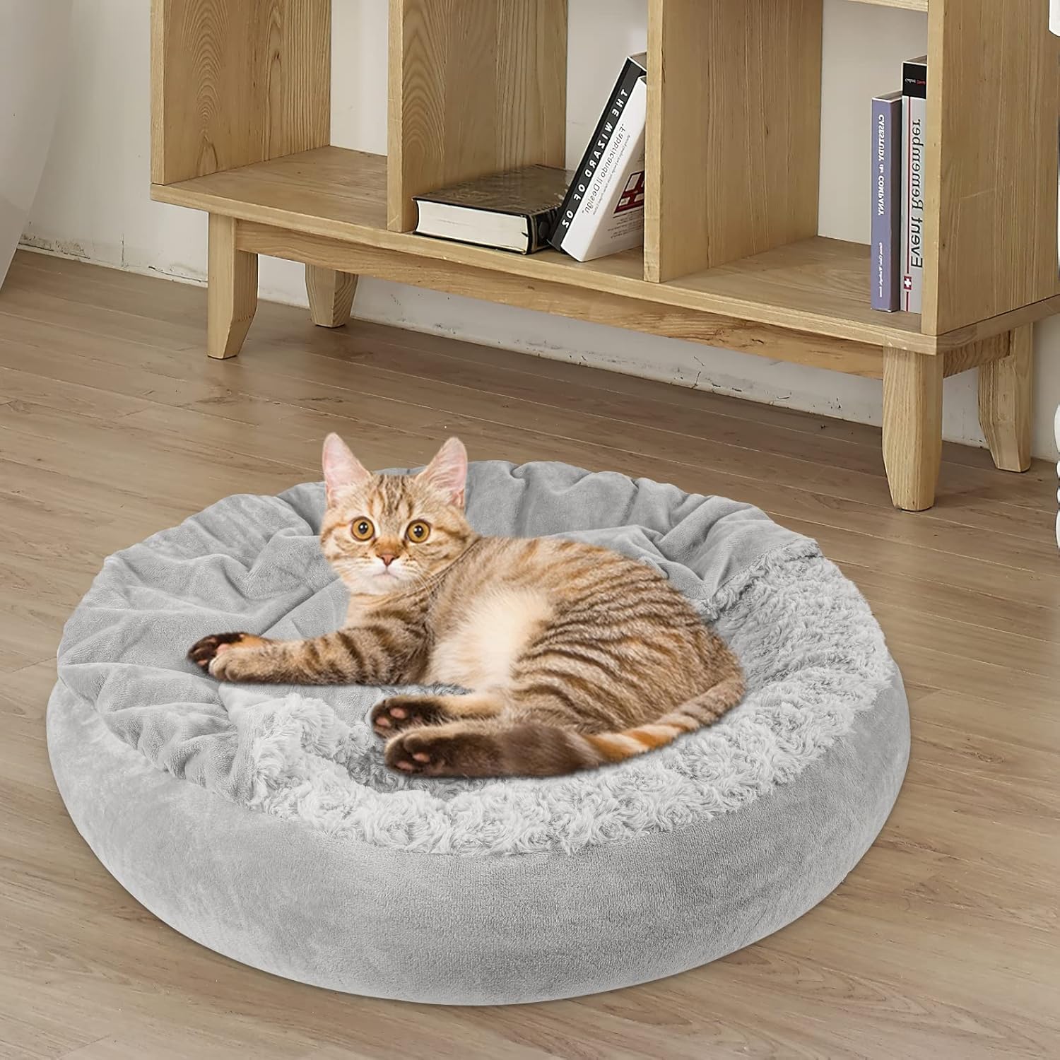 JOEJOY Small Dog Bed Cat Bed with Hooded Blanket, Cozy Cuddler Luxury 