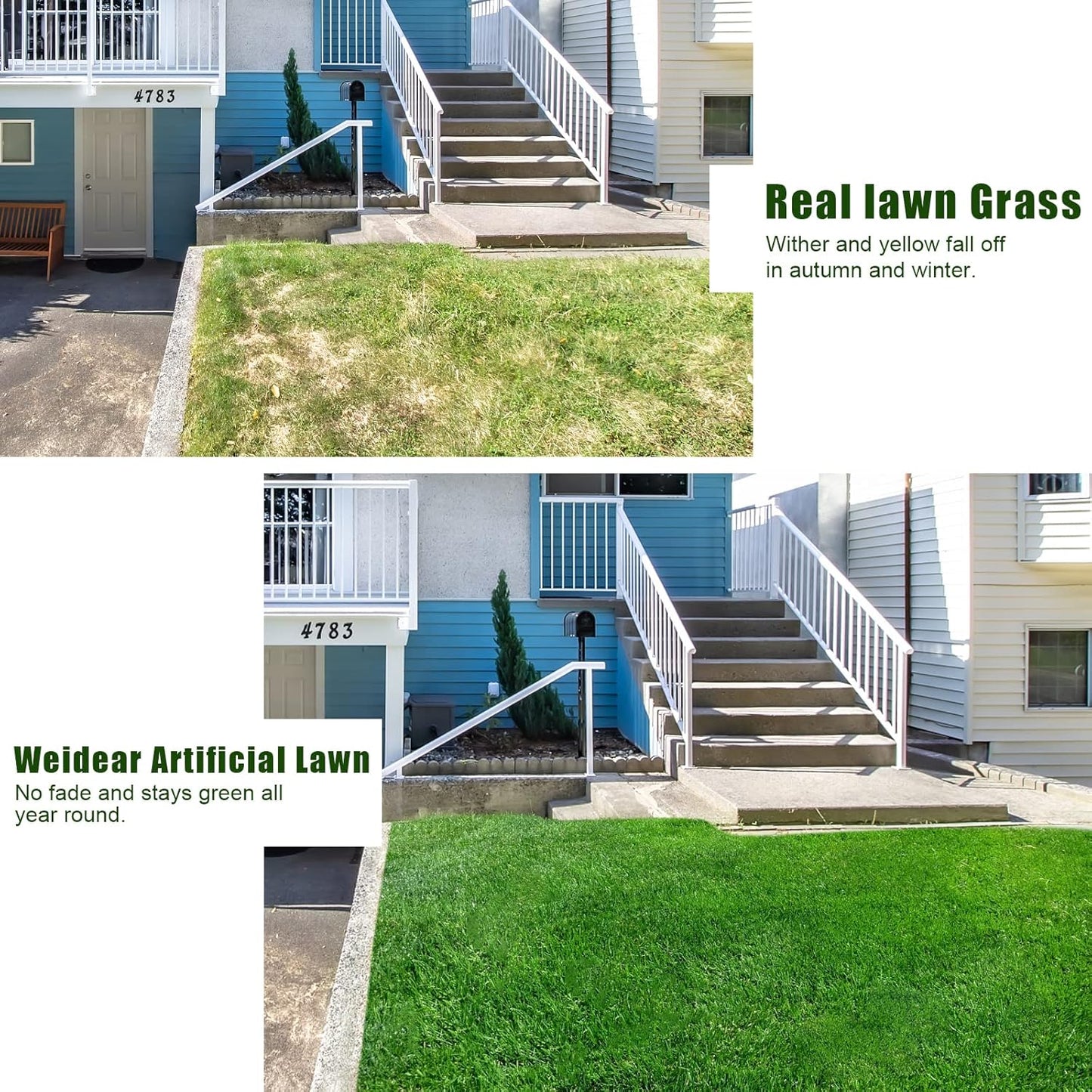 1.38" Artificial Turf Grass,4FT x 6FT Fake Grass Rug Indoor Outdoor,Realistic High-Density Sturdy Artificial Turf Carpet for Dogs Pets Garden Lawn Landscape