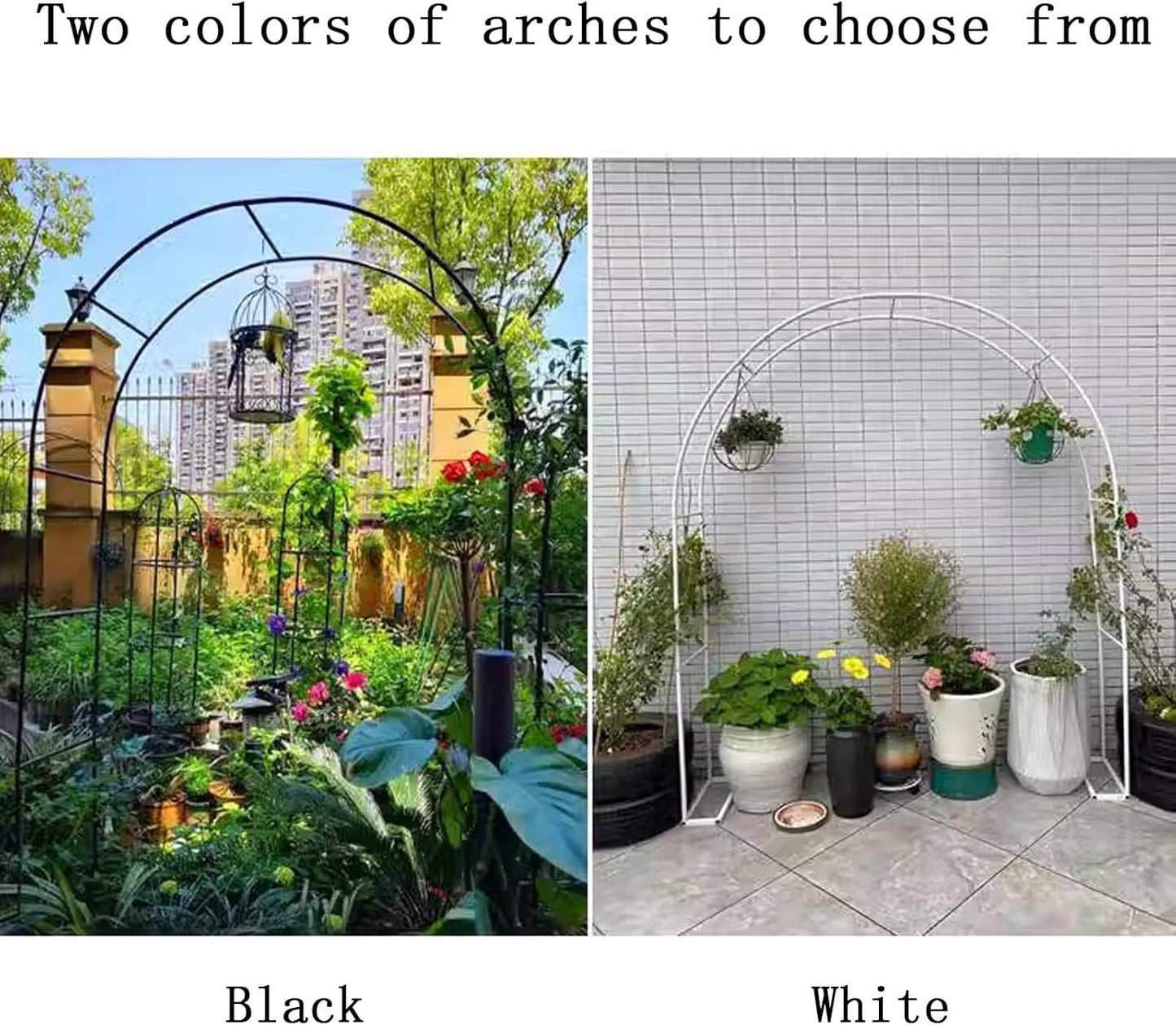 Durable Garden Arch Trellis for Climbing Plants, Iron Arbor for Outdoor Decor, Long-Lasting White Archway for Lawn & Backyard, 1.8x2.2m Garden Decoration