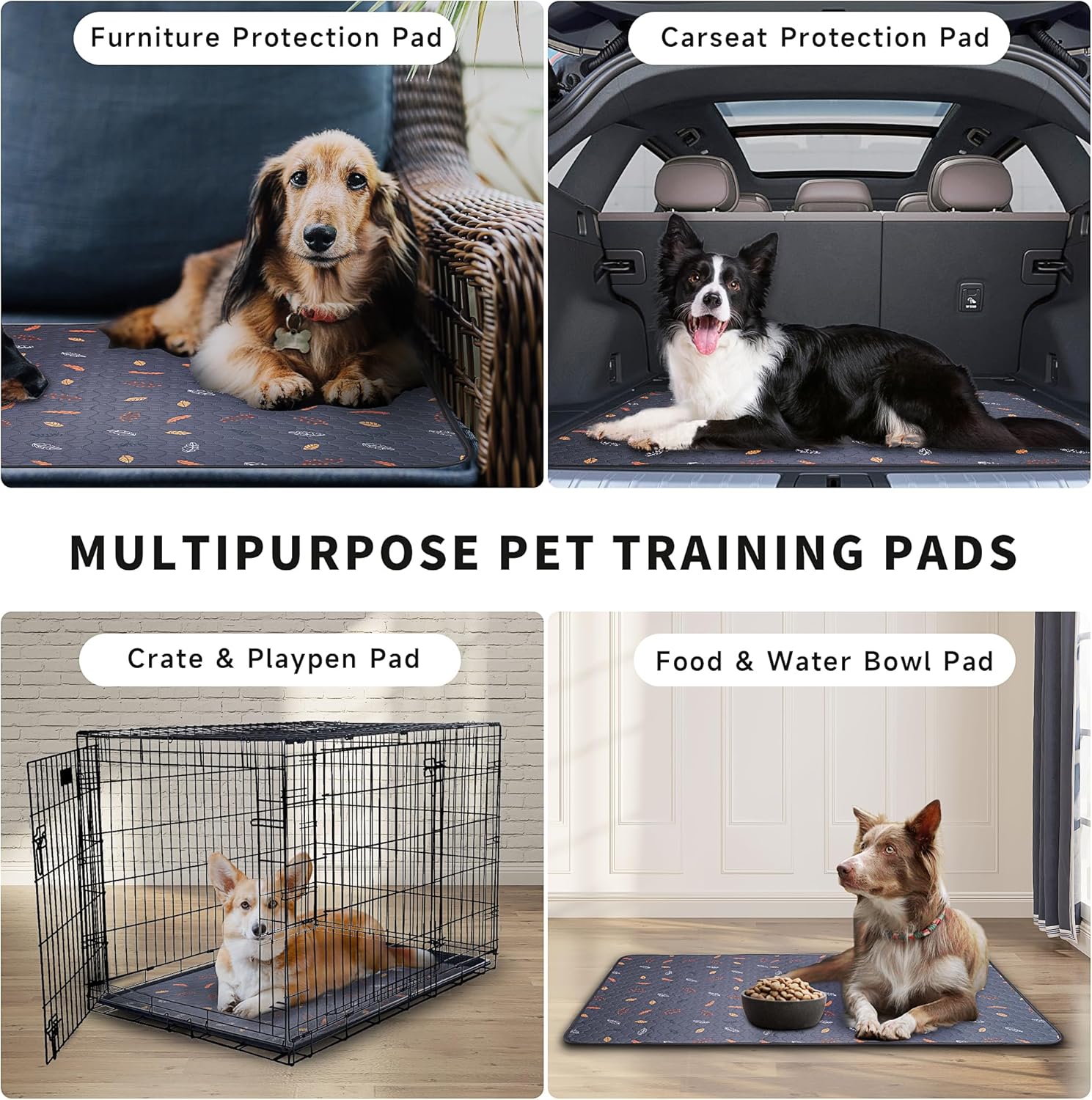Sunheir Washable Pee Pads for Dogs , Thick Heavy Absorbency Reusable, 