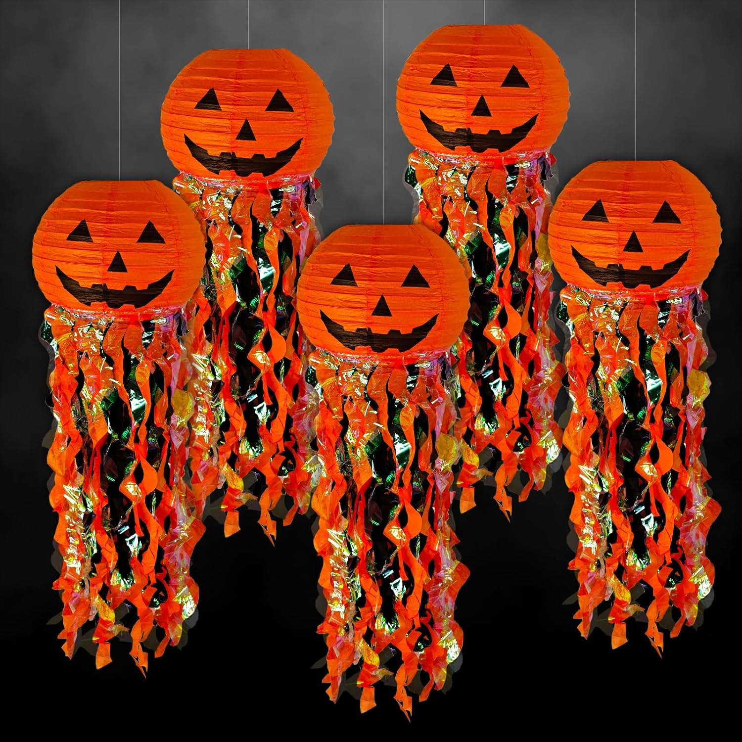 ADLKGG Pumpkin Paper Lanterns for Halloween Party Decorations, Orange 