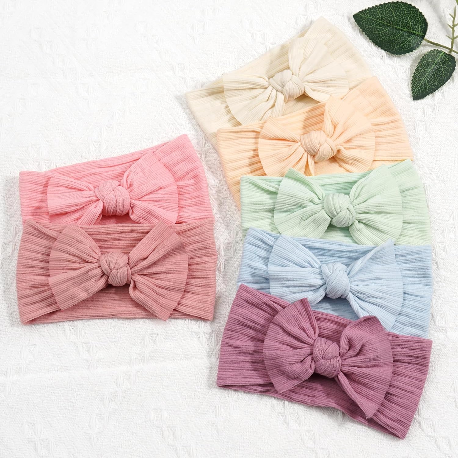 CÉLLOT 10 Colors Super Stretchy Soft Knot Baby Girl Headbands with Hai