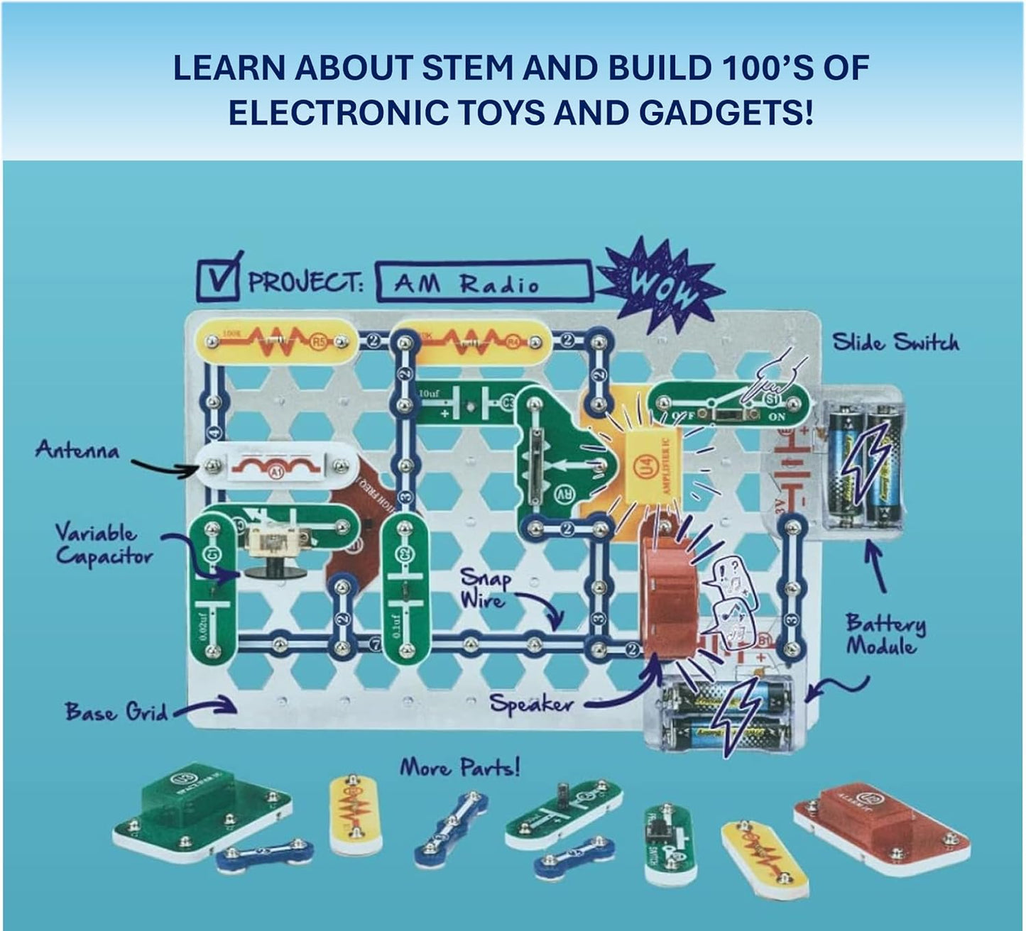 Snap Circuits Classic SC-300 Electronics Exploration Kit | Over 300 Pr