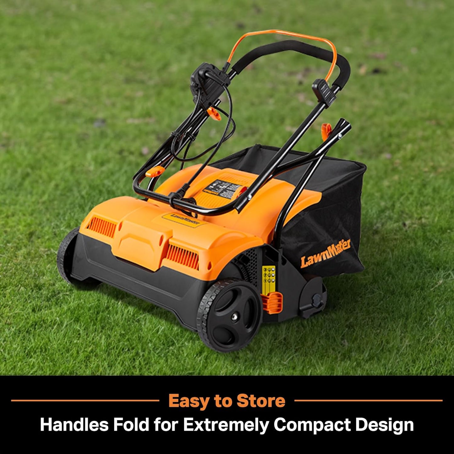 LawnMaster GVB1316 Electric 16” 13 Amp Dethatcher and Scarifier with 1