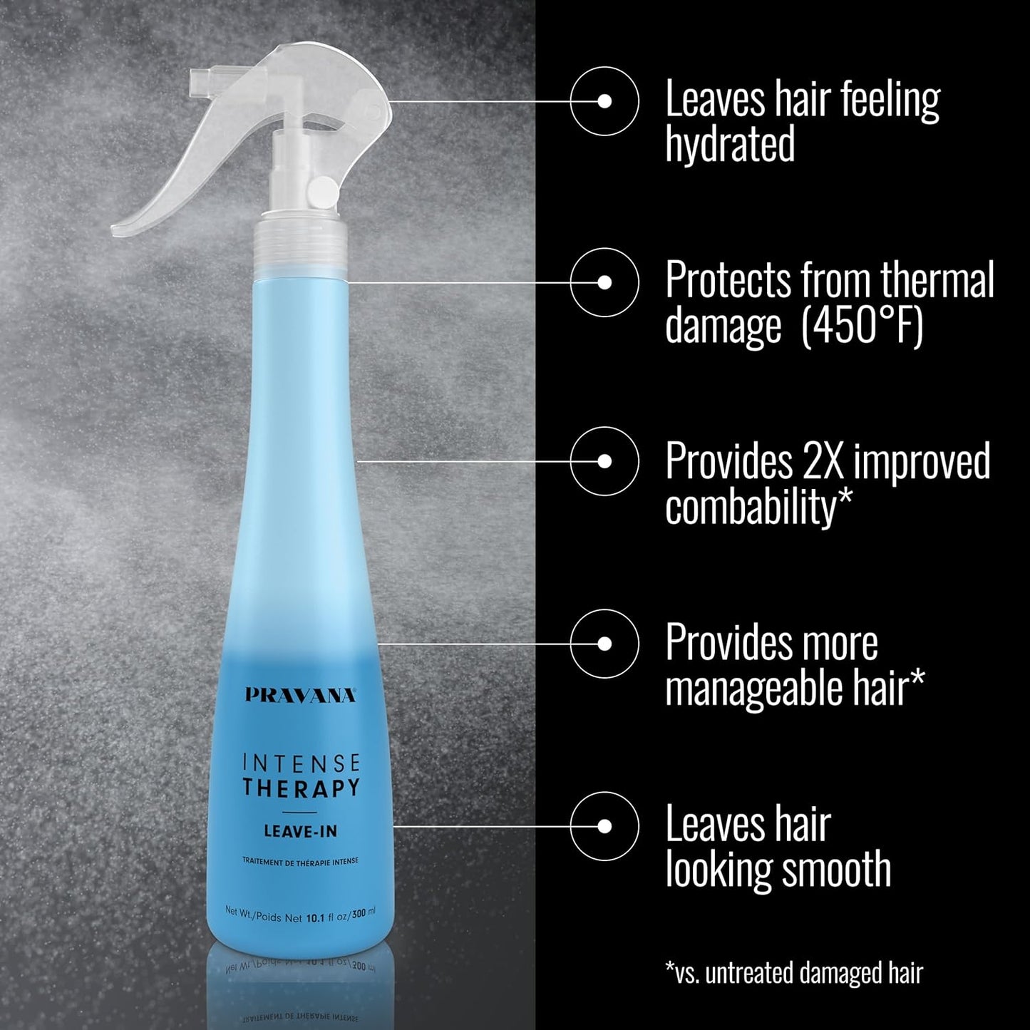 Pravana Intense Therapy Leave-In Conditioner Spray Treatment & Detangl