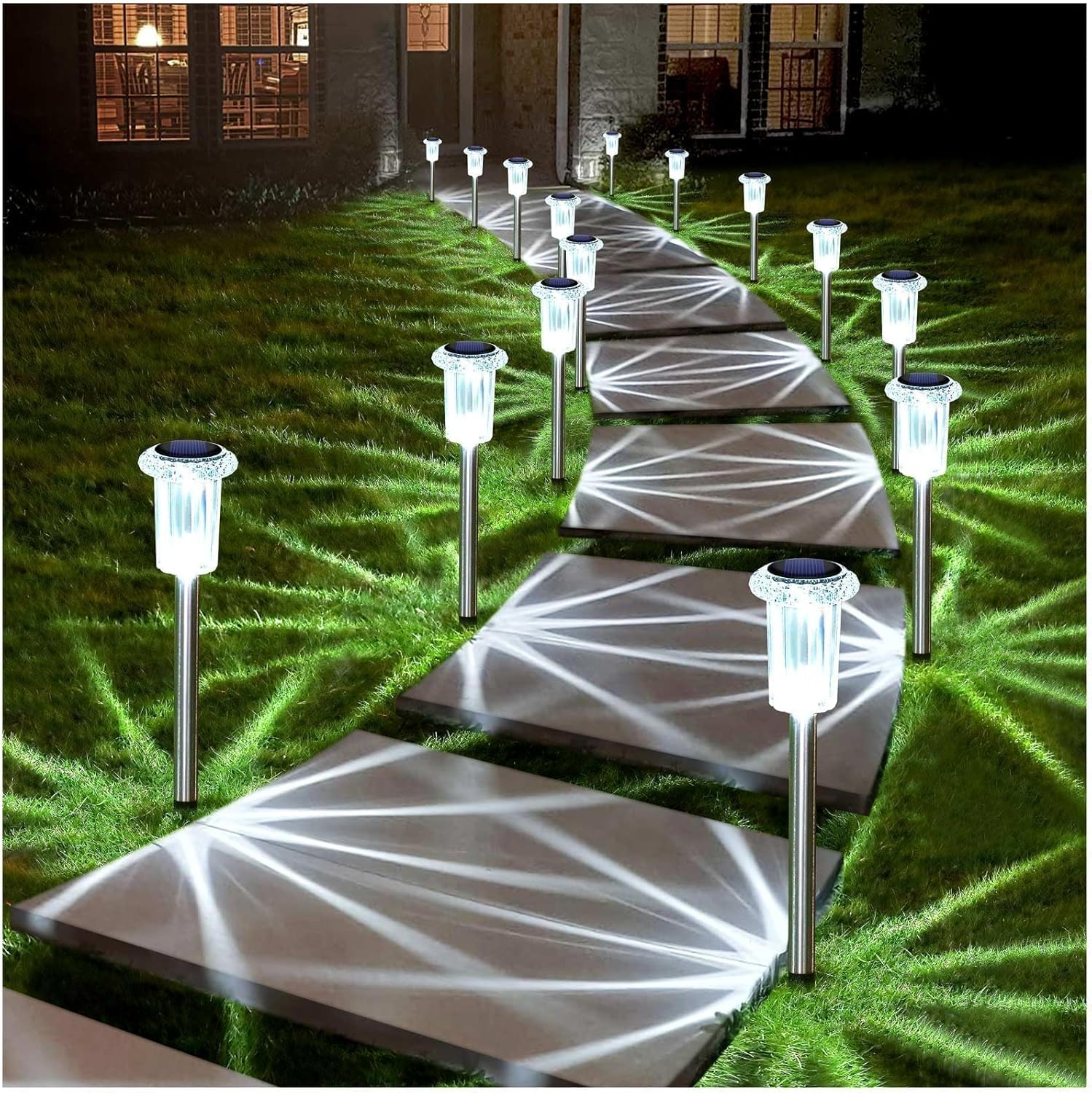 DenicMic Solar Lights Outdoor 10 Pack Waterproof 6000K Cold White LED 
