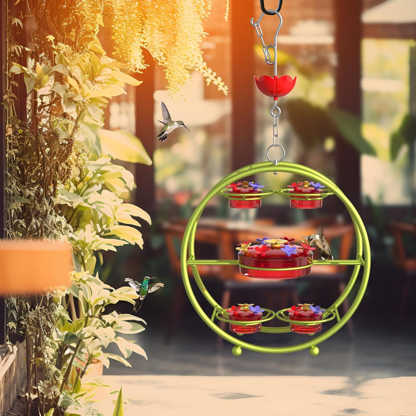 Hummingbird Feeders for Outdoors - Multi-Port, Top-Filling - Ant & Bee Proof, Ideal Garden Decor