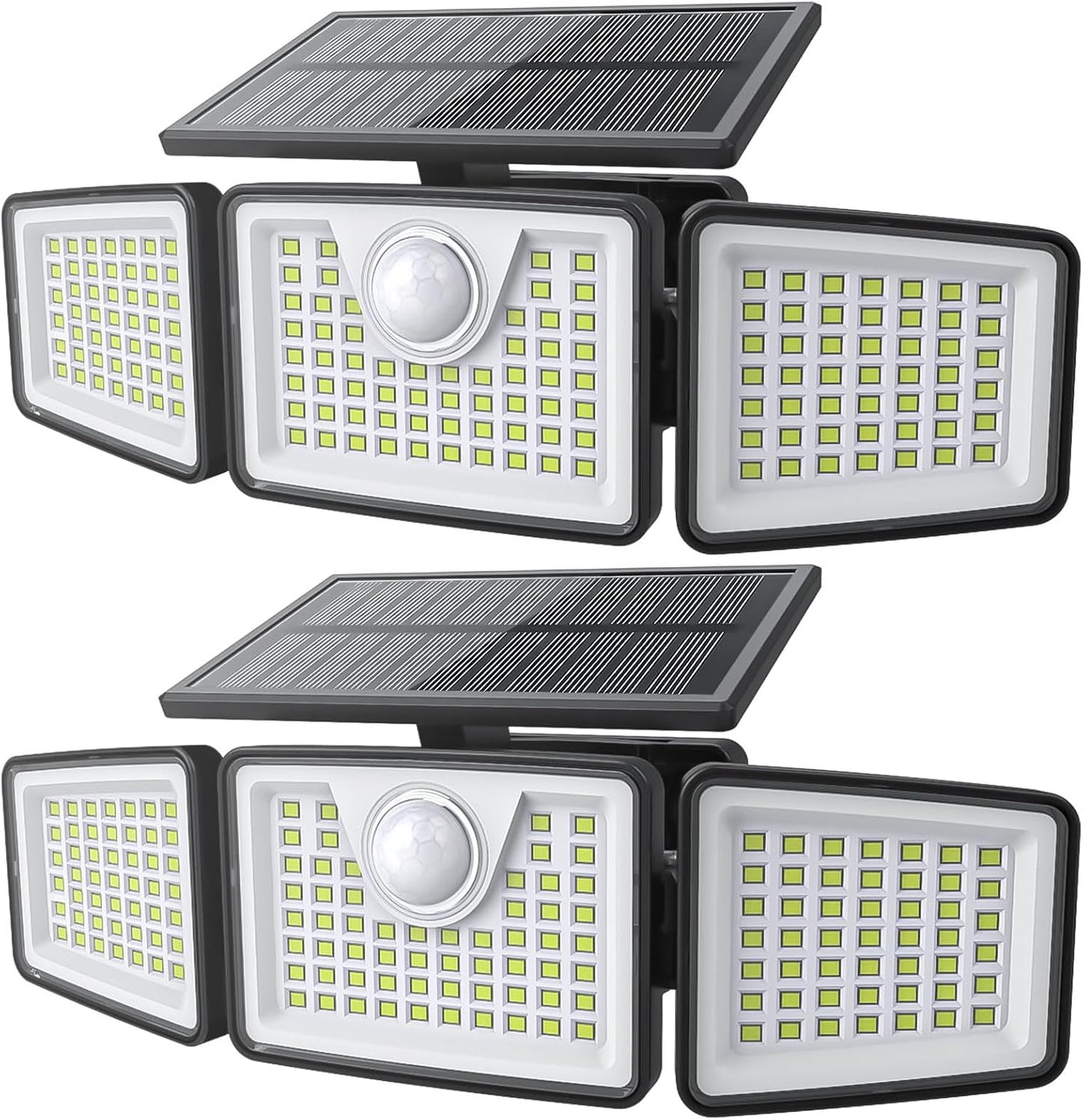 2500LM Solar Lights Outdoor with Motion Sensor,3 Head 270° Wide Angle 