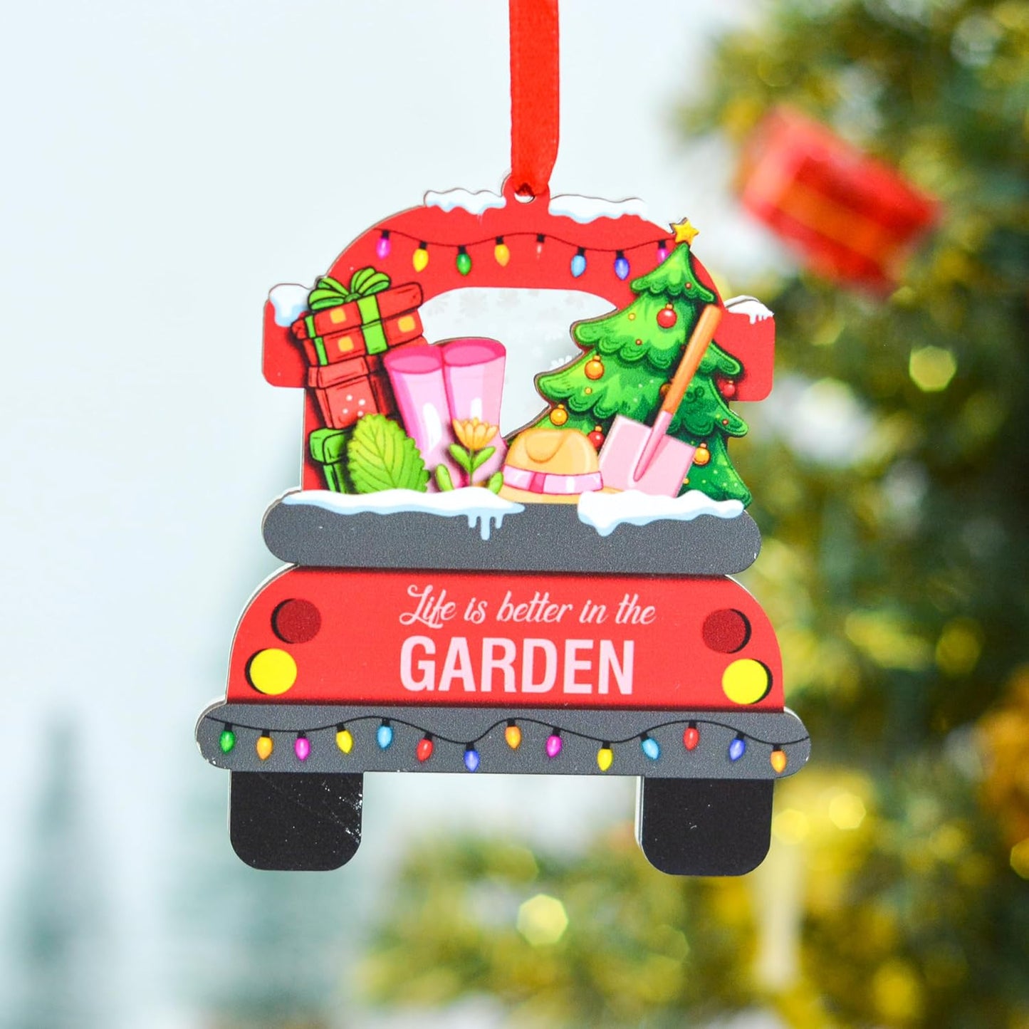 Gardening Christmas Ornament, Plant Garden Tools Christmas Ornament, Season's Gardenings, for Flower Gardeners, Plant Lovers Hanging Tree Decor