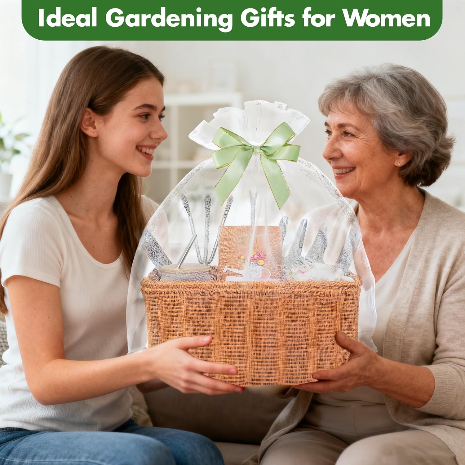 Gardening Gifts for Women 12 Pcs Garden Tools Set with Basket Heavy Du