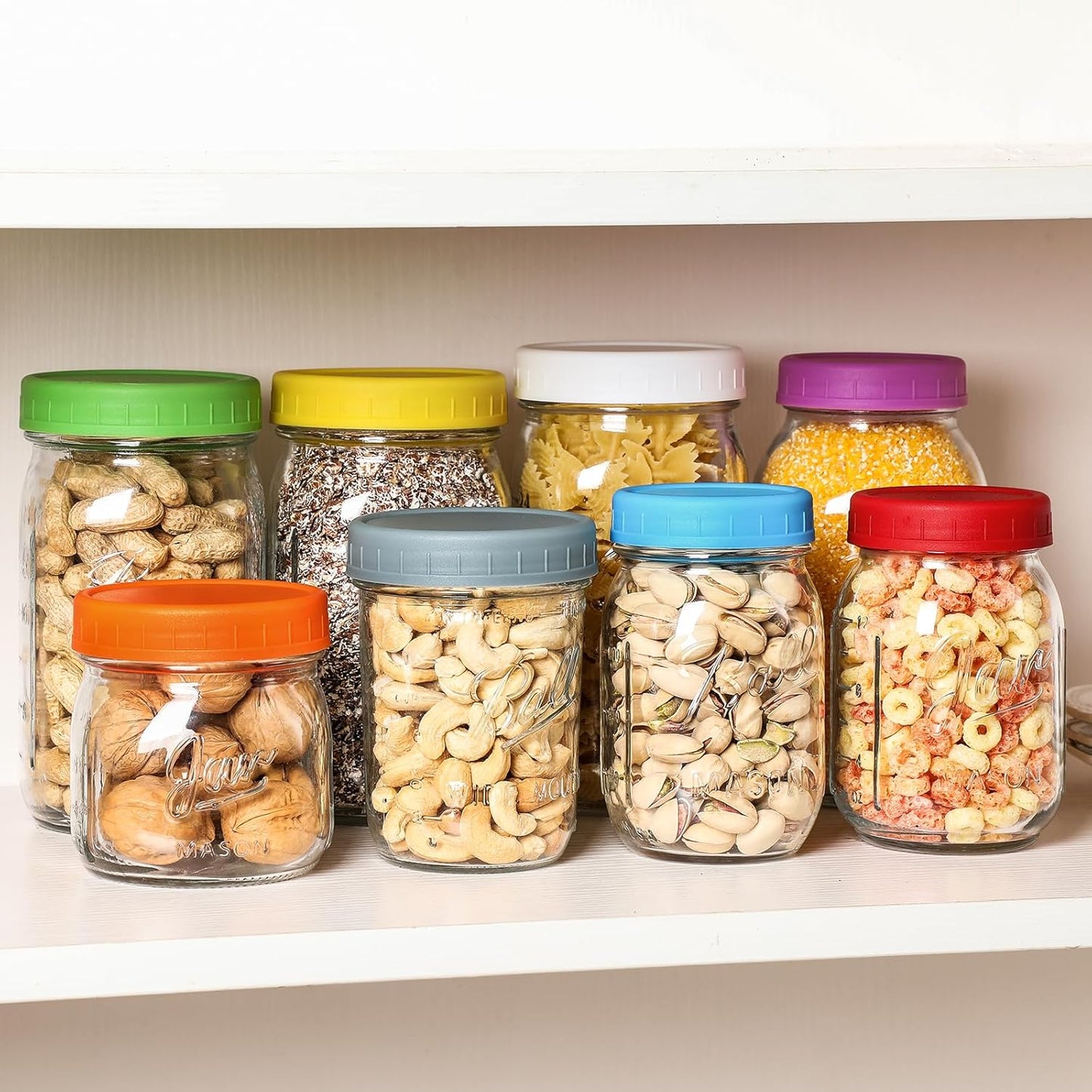 AOZITA 10 WIDE Mouth & 10 REGULAR Mouth Mason Jar Lids - 20 Pack Food 