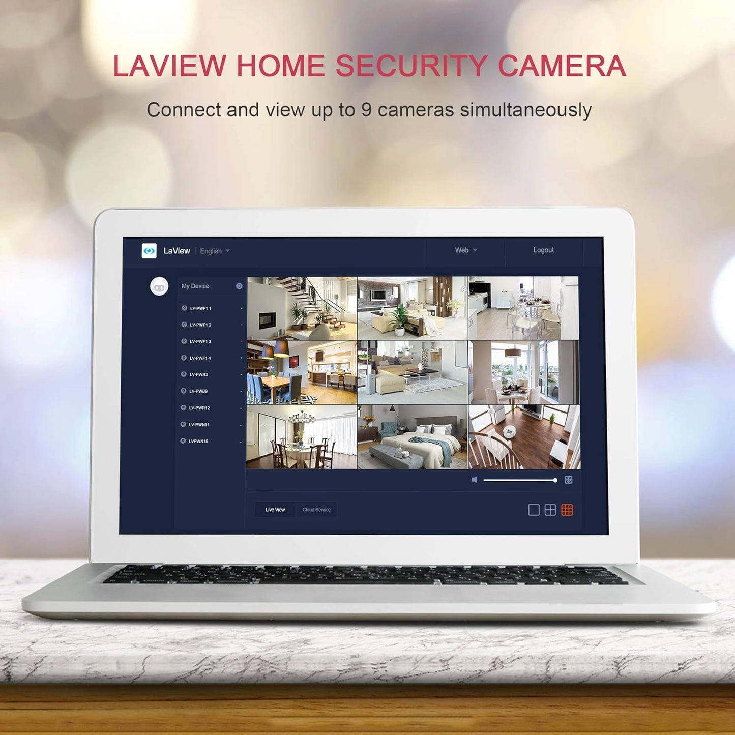 LaView Security Cameras 4pcs, Home Security Camera Indoor 1080P, Wi-Fi