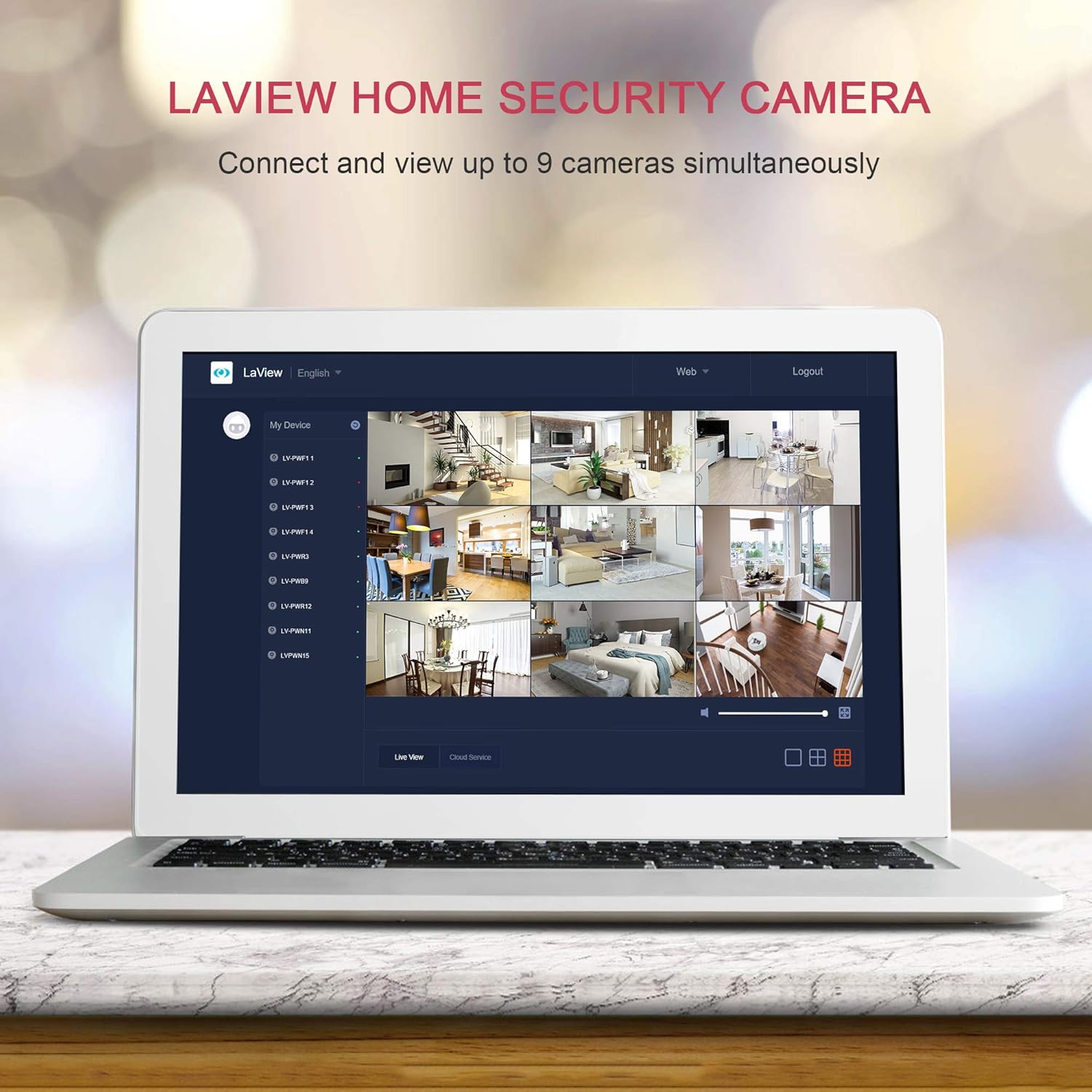 LaView Security Cameras 4pcs, Home Security Camera Indoor 1080P, Wi-Fi