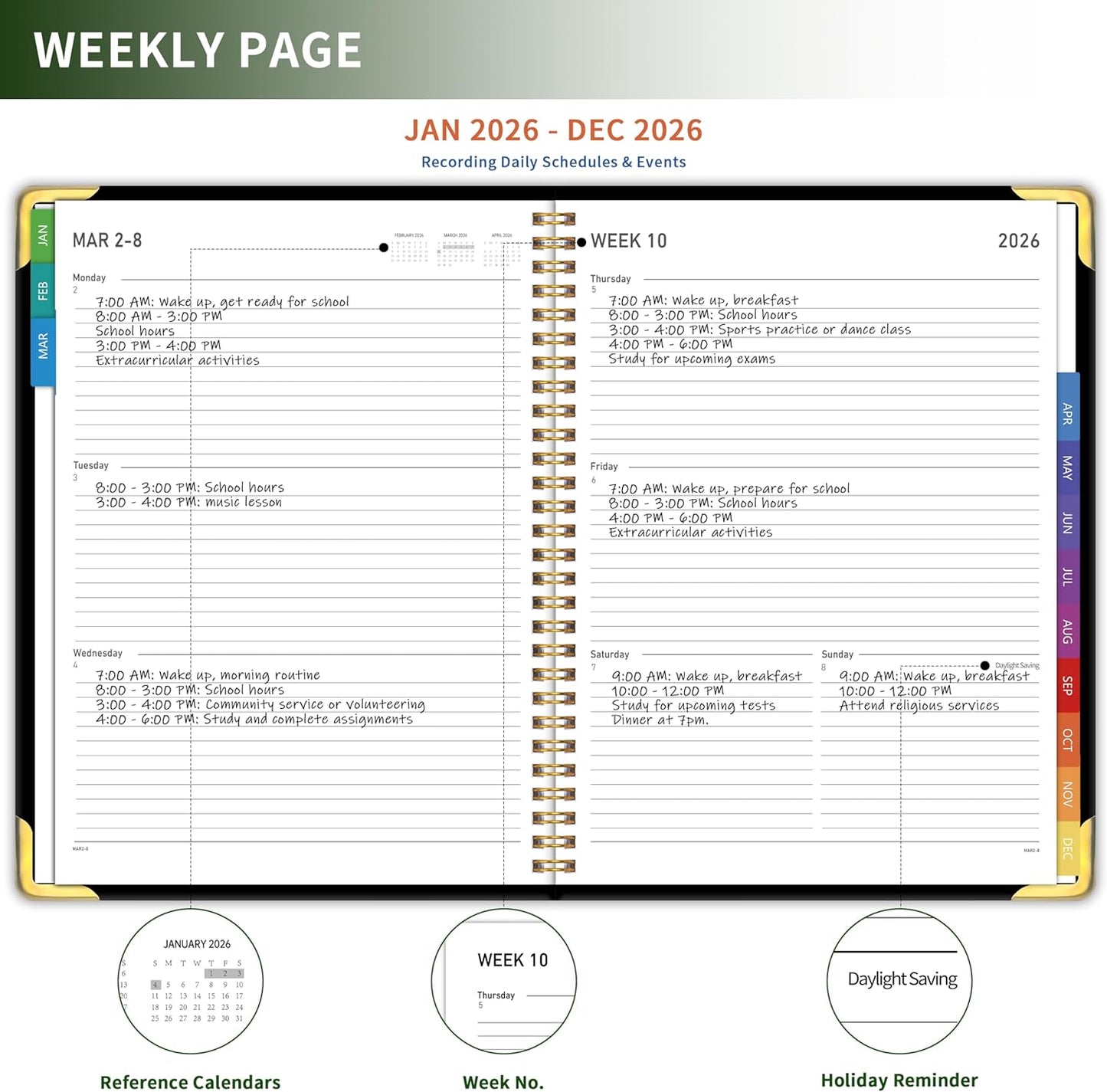 Planner -2026, Hardcover Weekly & Monthly Calendar Planner, January 20