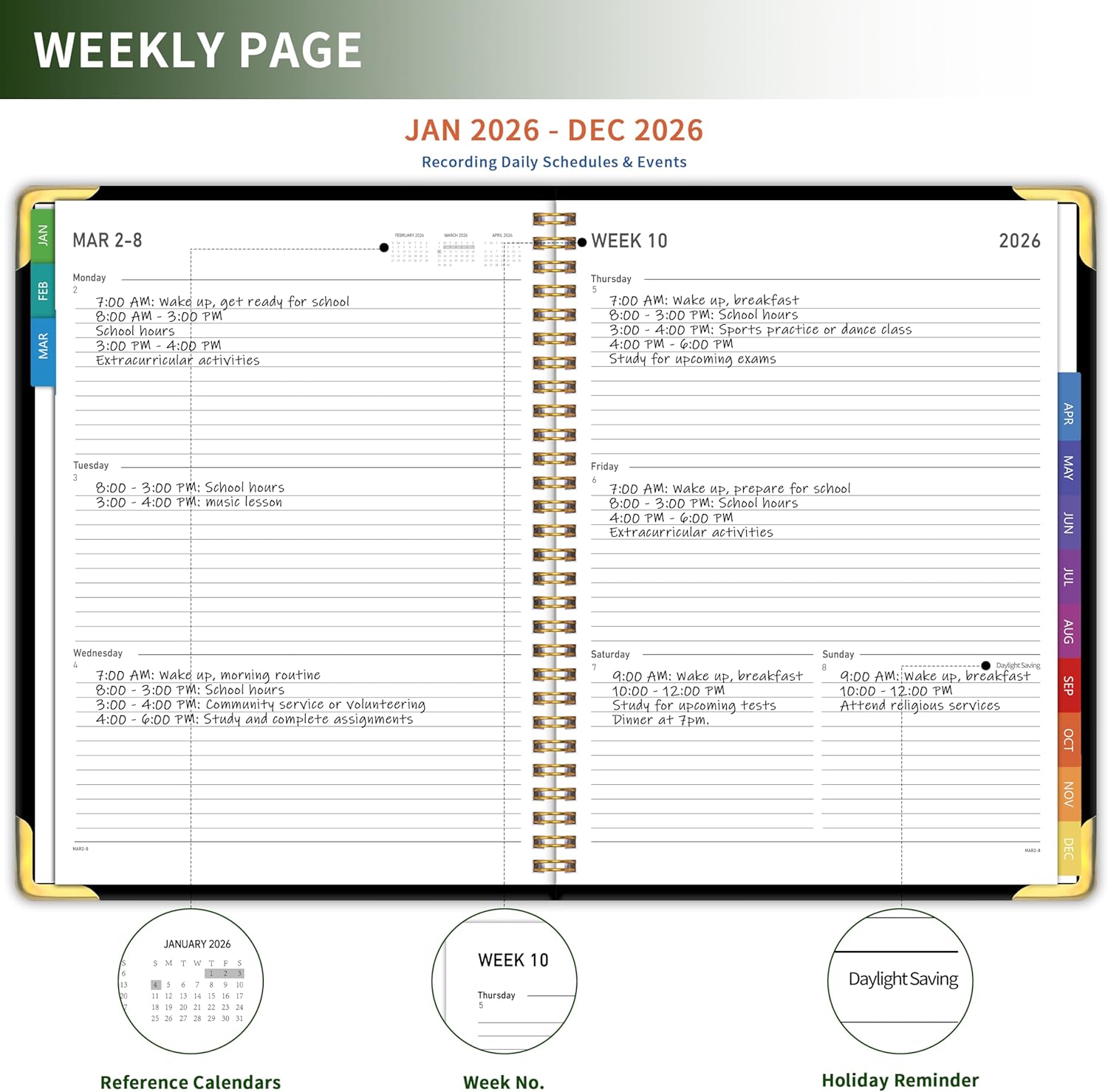 Planner -2026, Hardcover Weekly & Monthly Calendar Planner, January 20