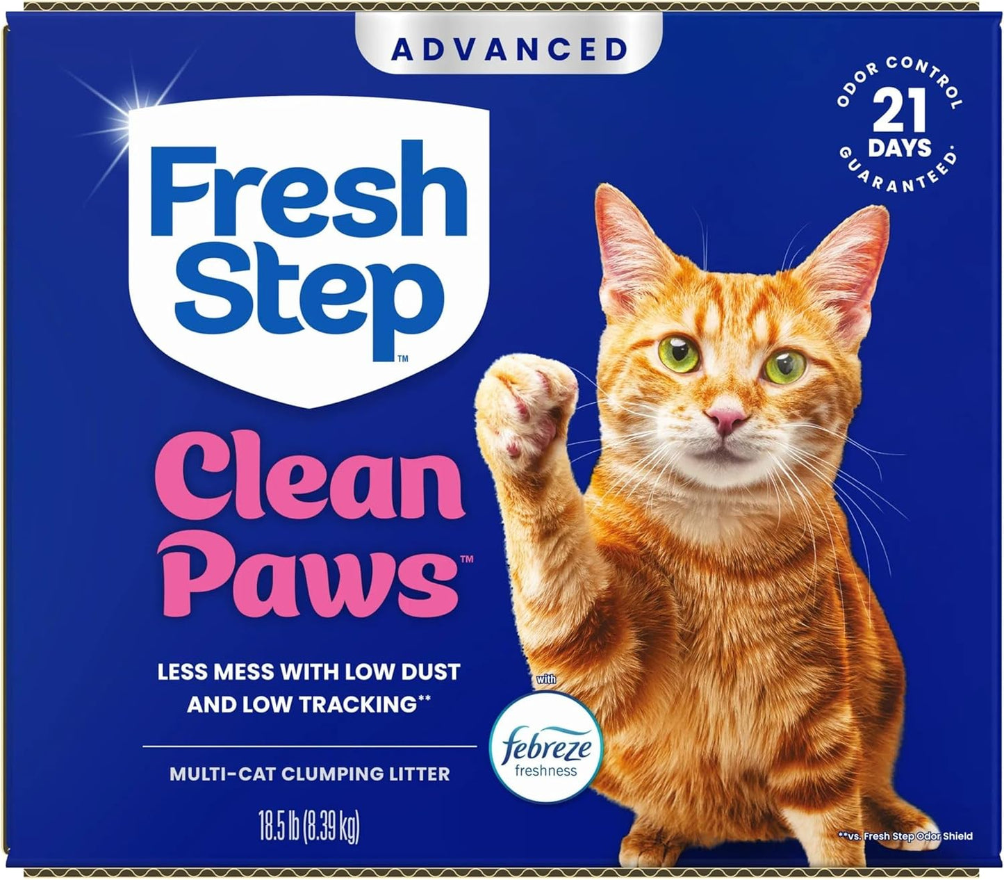Fresh Step Advanced Clean Paws Multi Cat Clumping Cat Litter with Febr