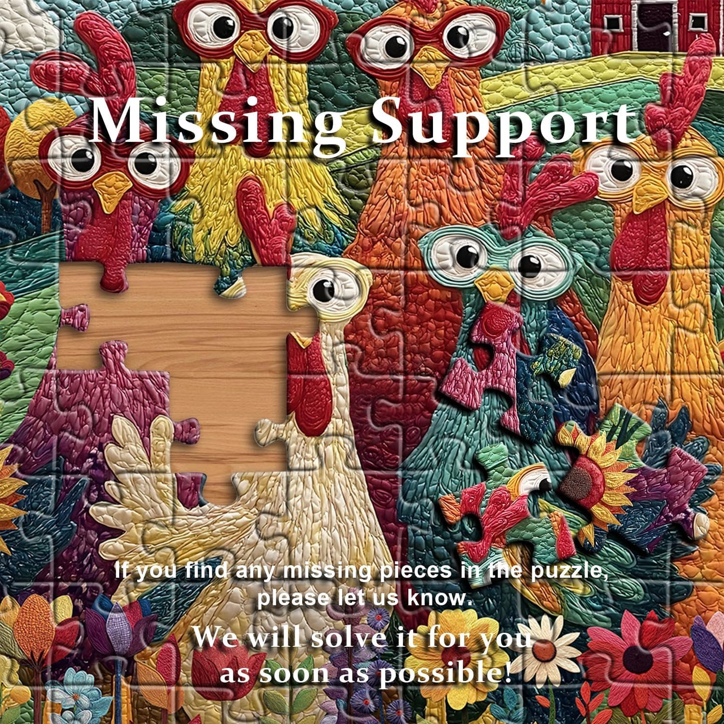 Chicken Puzzles for Adults 1000 Piece, PICKFORU Funny Chicken Jigsaw P