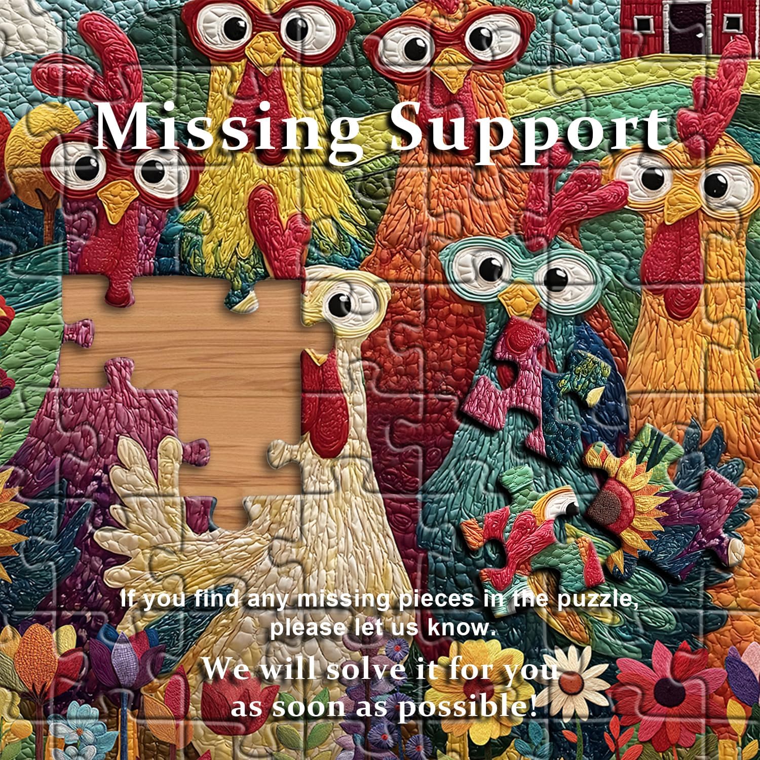 Chicken Puzzles for Adults 1000 Piece, PICKFORU Funny Chicken Jigsaw P