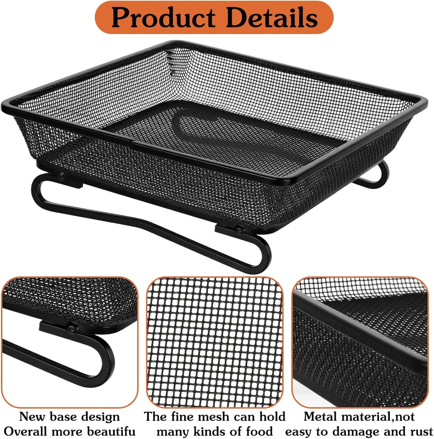 Ground Platform Bird Feeder Metal Seed Tray for Outside Garden Wild Bi