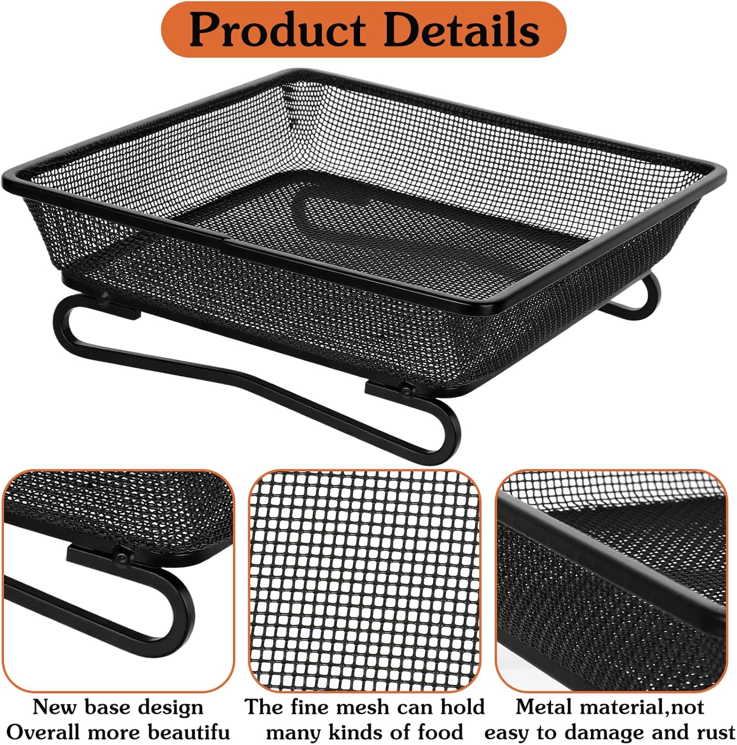Ground Platform Bird Feeder Metal Seed Tray for Outside Garden Wild Bi