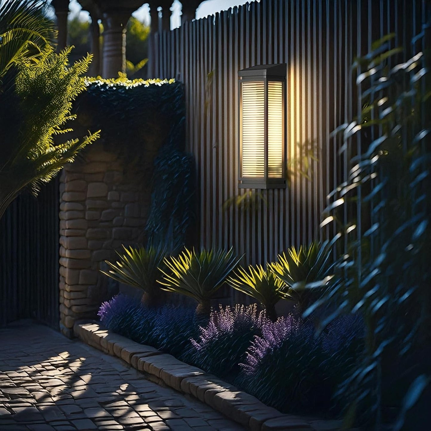 Large Solar Outdoor Wall Light, Solar Wall Sconce, Solar Wall Lamp Glass Shade Waterproof Stainless Steel Exterior Wall Lantern Wall Mounted Lighting for Villa Porch Garden Yard Cottage