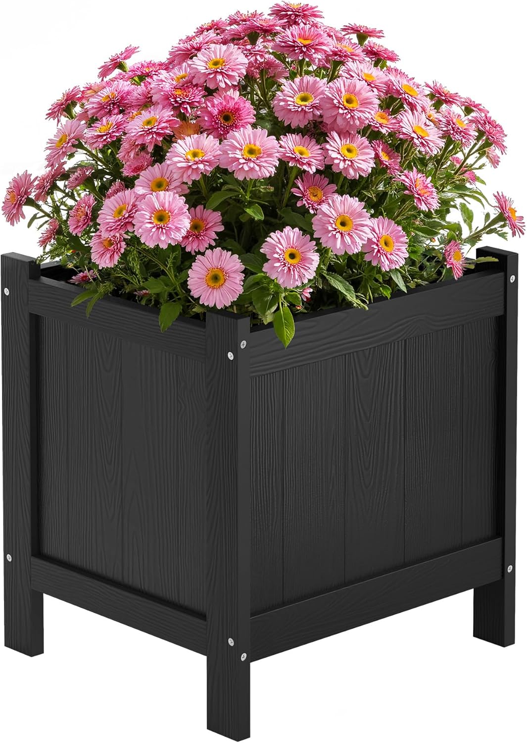LUE BONA Outdoor Plant Pots, 13.7" x 12.5" x 14.5" HDPS Flower Pots wi