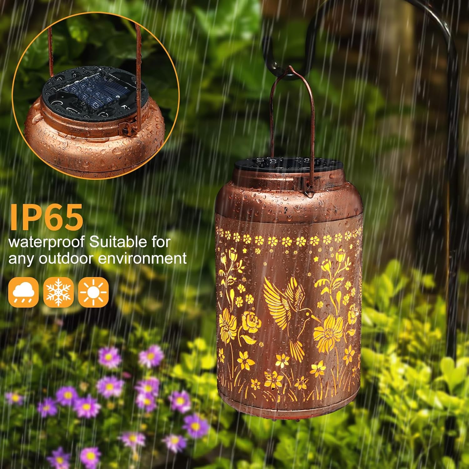 Solar Lanterns Outdoor Waterproof Hummingbird Garden Decor Gifts for W
