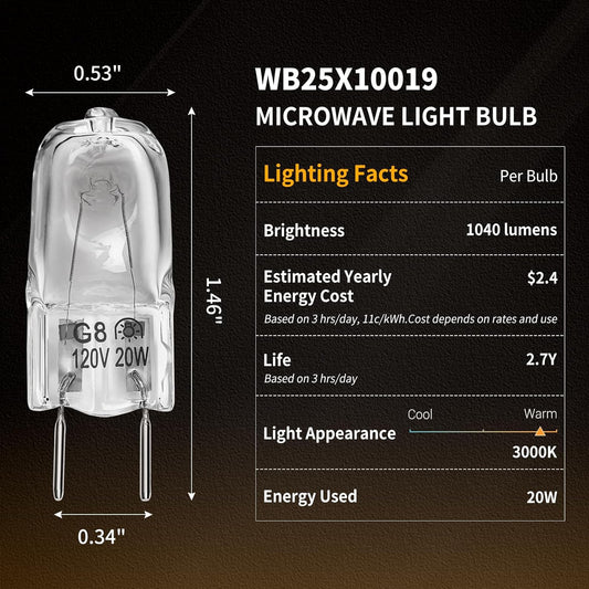 Halogen Light Bulb Fits for GE Samsung Ken More Elite Maytag Over The 