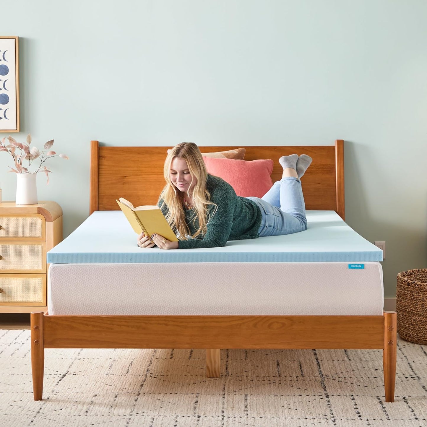 Linenspa Memory Foam Mattress Topper, Queen Size - 2 Inch Gel Infused 