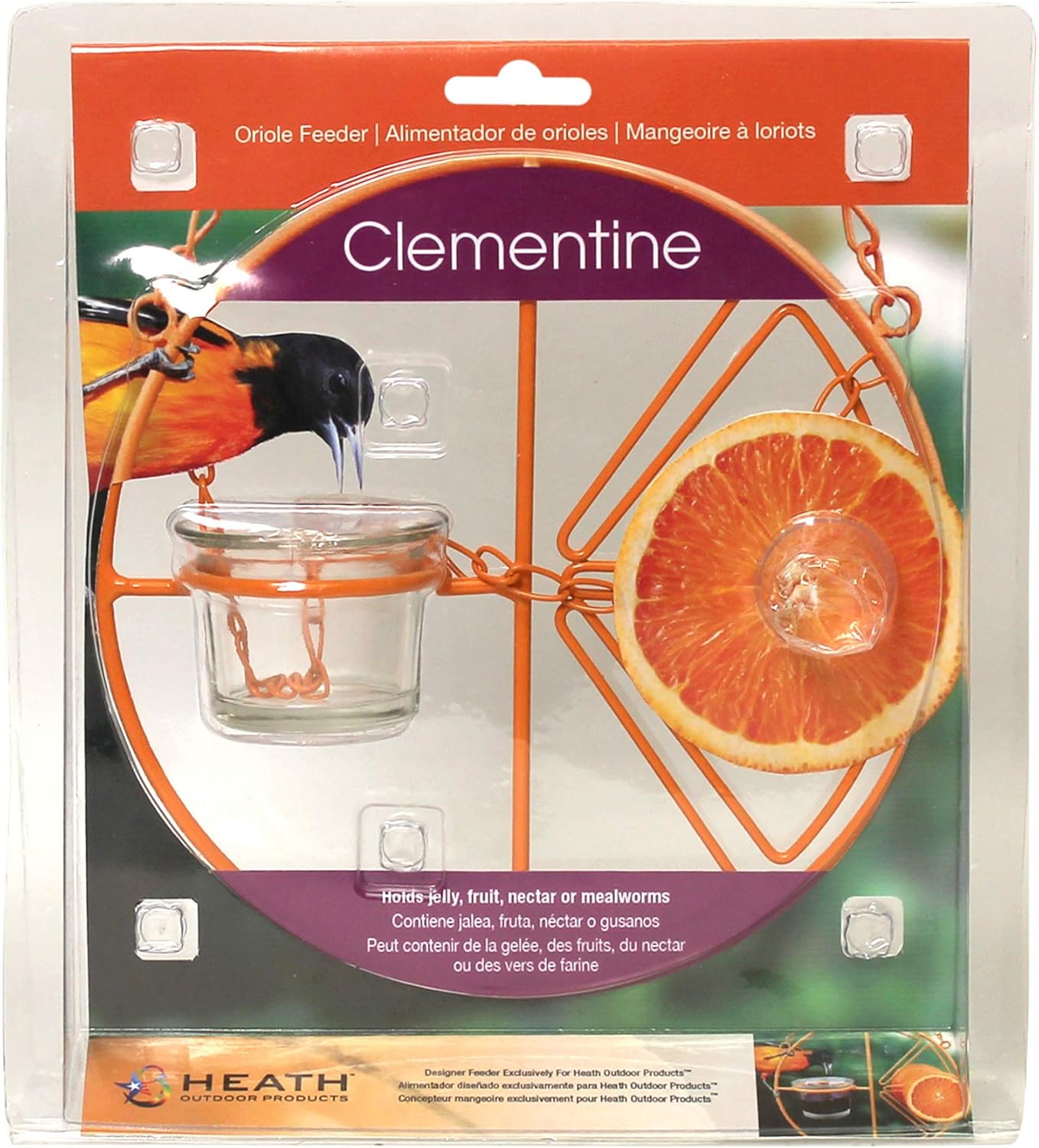 Heath Outdoor Products CF-133 Clementine Oriole Feeder , orange
