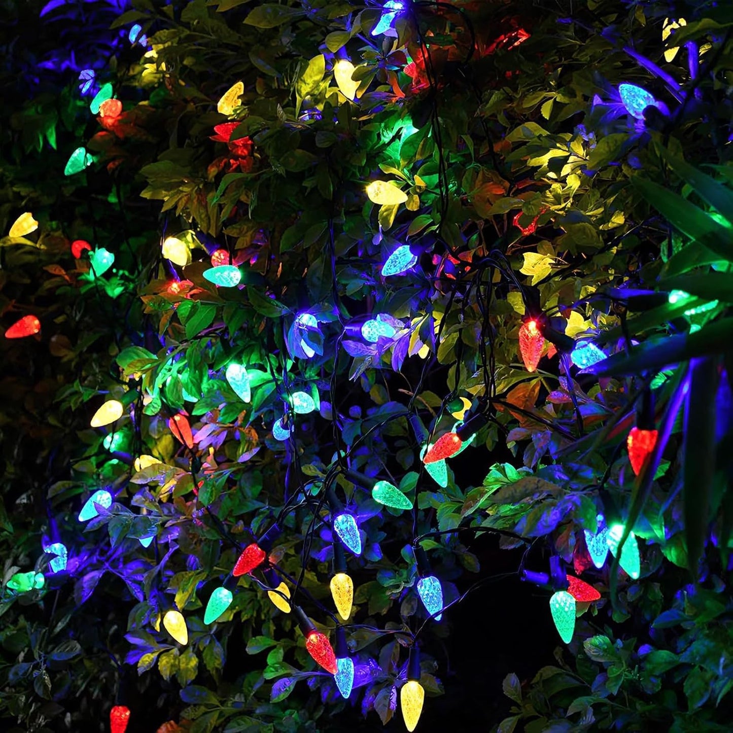 Solar String Lights Outdoor Waterproof 2 Packs, 50 LED Solar Powered Strawberry String Lights, 23FT Light up Garden Decor, 8 Modes Fairy Lights for Garden, Patio, Cafe and Camping